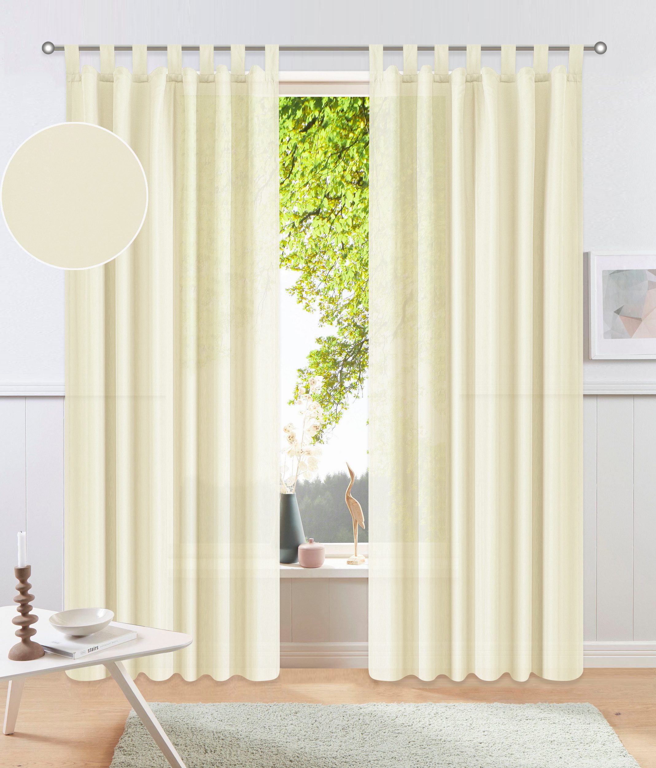 my home Gordijn Raja 2-pack, bestseller, effen, modern, onderhoudsvriendelijke microvezel (2 stuks) kant & klaar gordijnen maat 1 beige