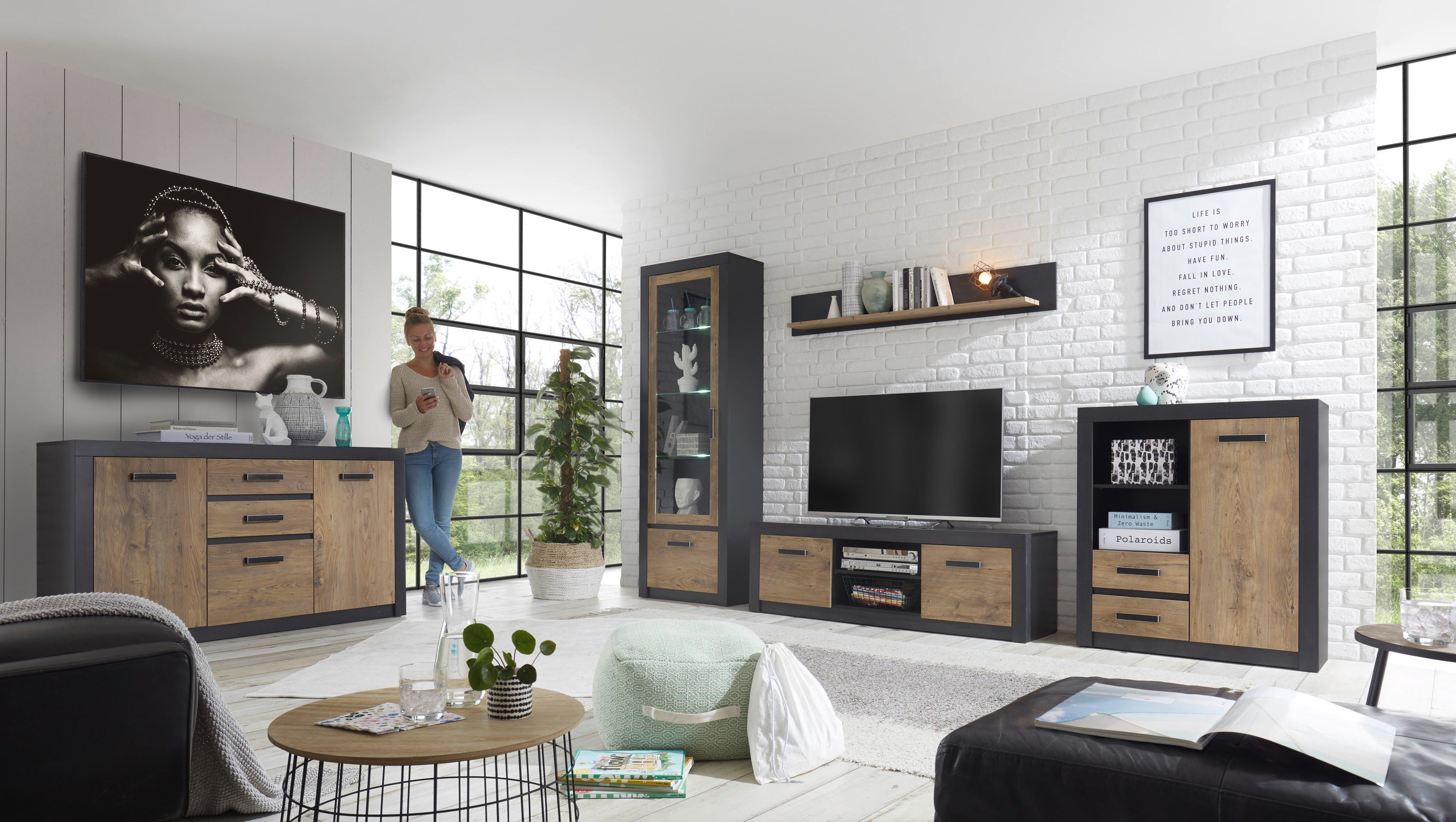 INOSIGN Wandmeubel BRÜGGE Met een decoratieve frame-look (set, 4-delig)