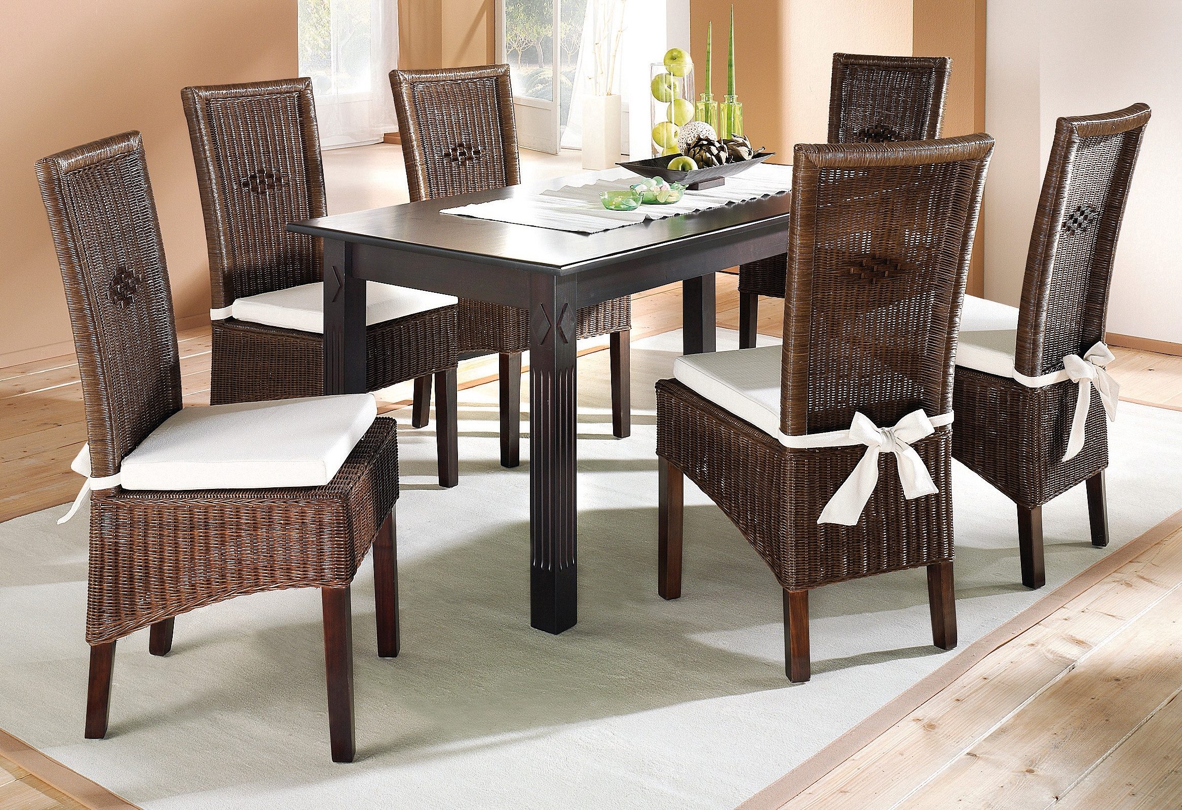 Home affaire Stoel nparade, TOPSELLER! 2 stuks inclusief zitkussen, handgemaakt (set, 2 stuks) gestoffeerde stoelen bruin
