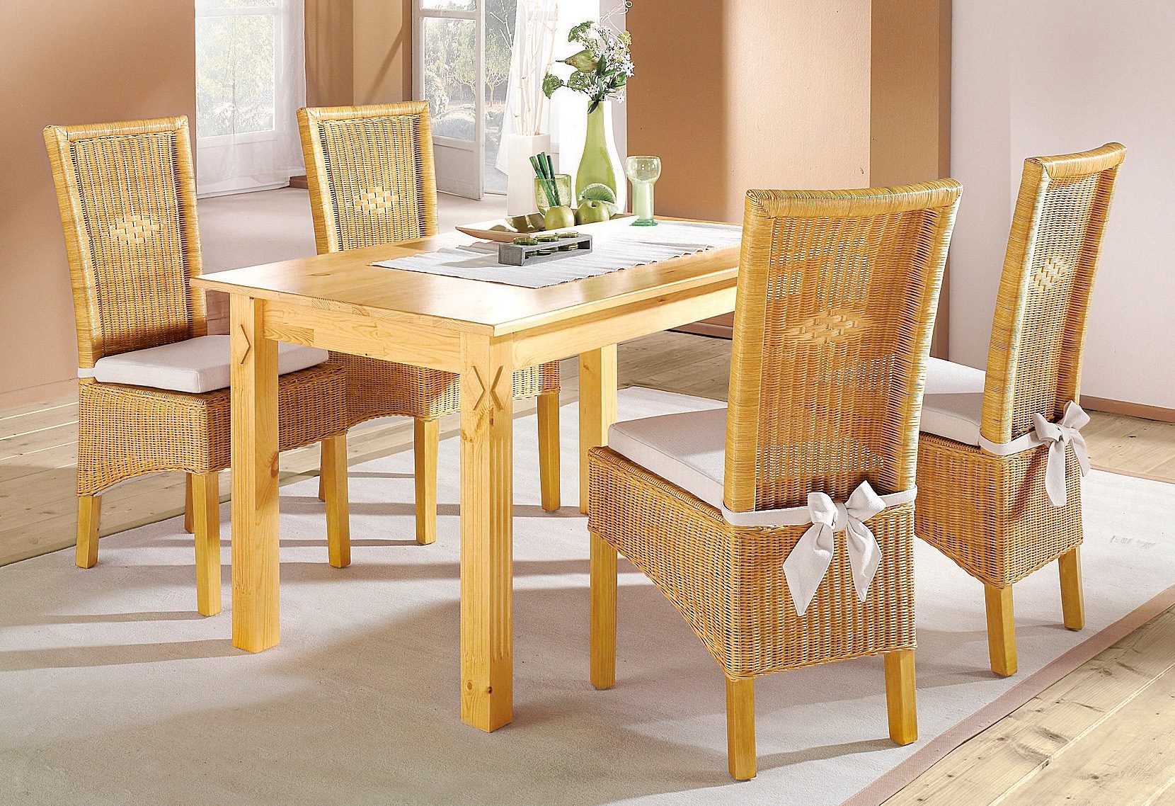 Home affaire Stoel nparade, TOPSELLER! 2 stuks inclusief zitkussen, handgemaakt (set, 2 stuks) gestoffeerde stoelen beige