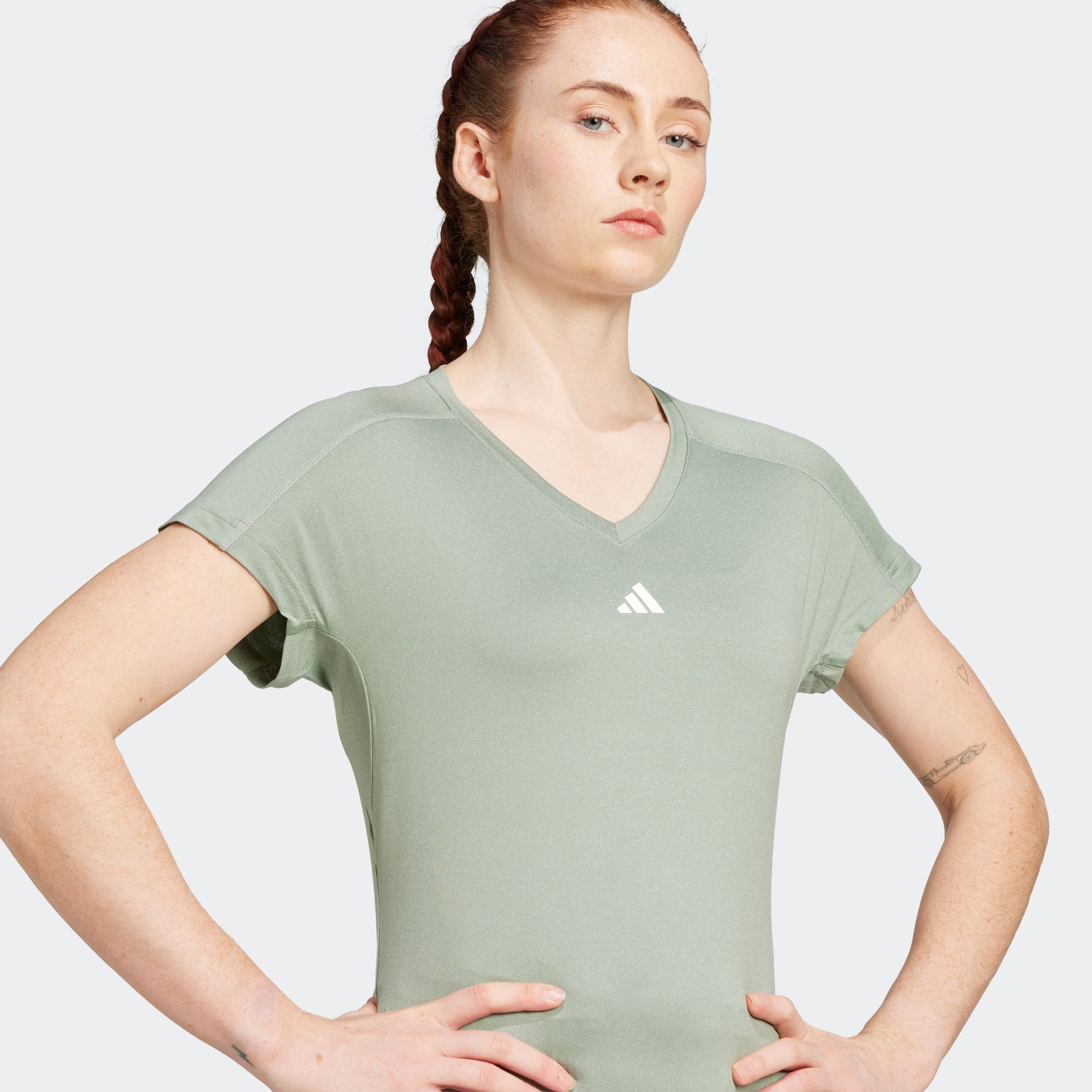 adidas Performance T-shirt TR-ES MIN T Trainingsshirt, vochtabsorberend met V-hals