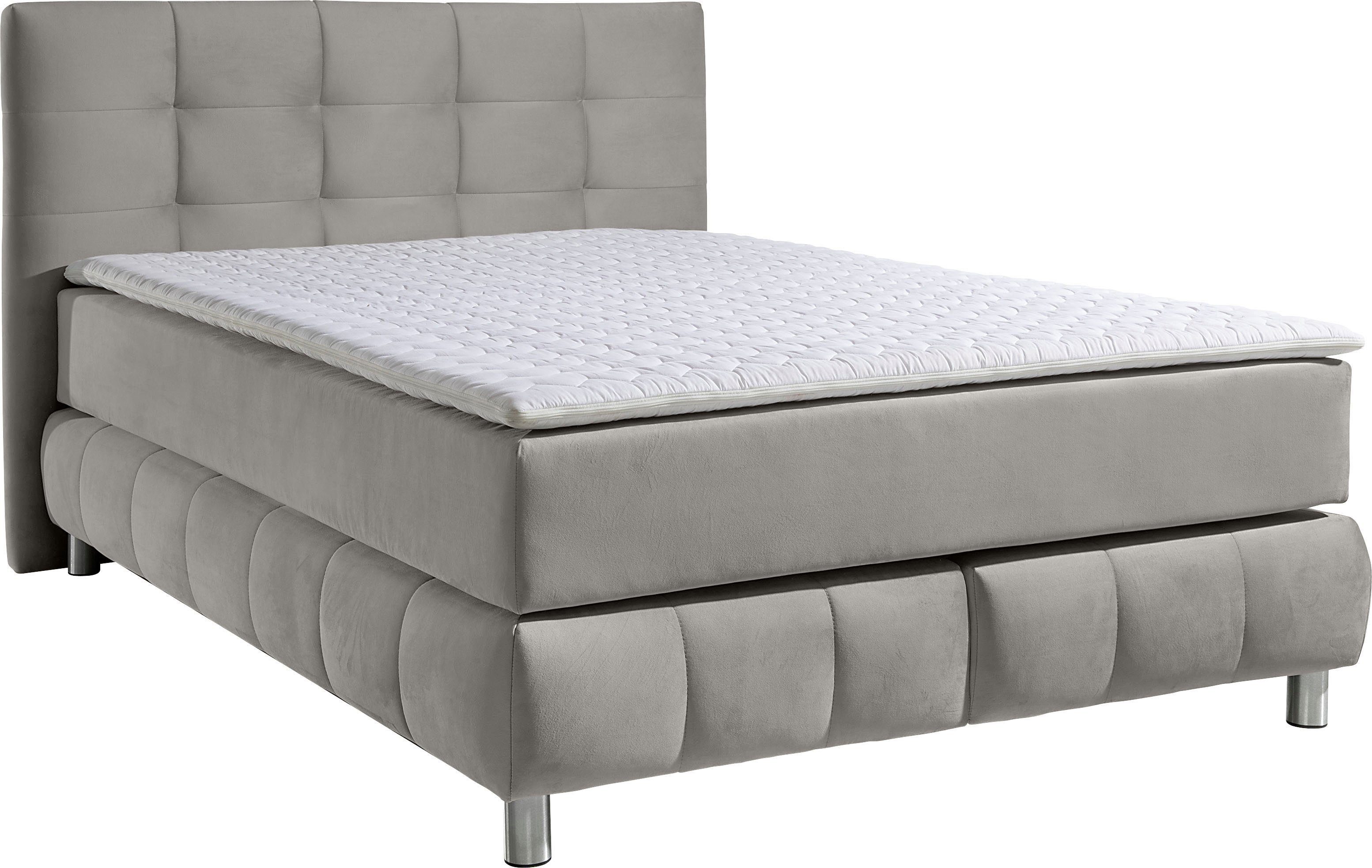 andas Boxspring Salo XXL in fluwelige look of structuurstof, 6 breedten in extra lang 220 cm, 4 hardheden
