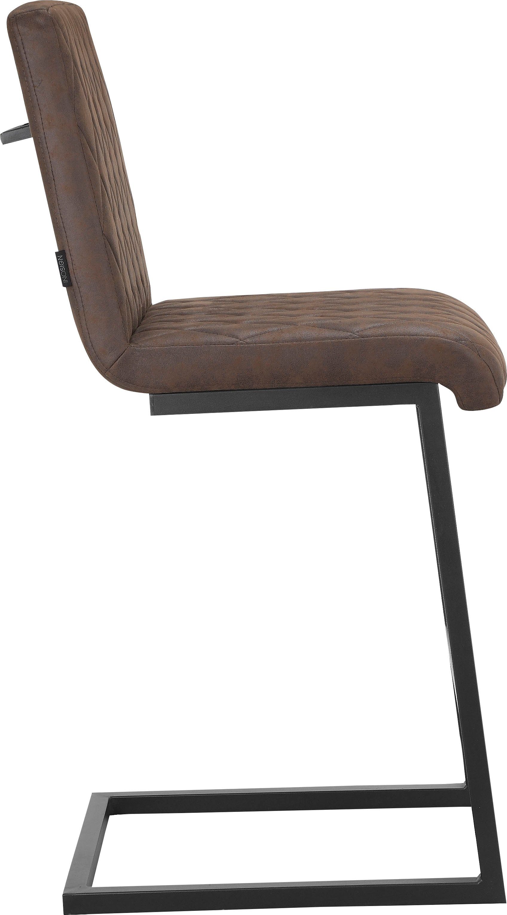 INOSIGN Bistrostoel Janelle Zacht verdikte zitting en rugleuning, naden aan de zitting en rugleuning, zithoogte 65 cm (2 stuks)