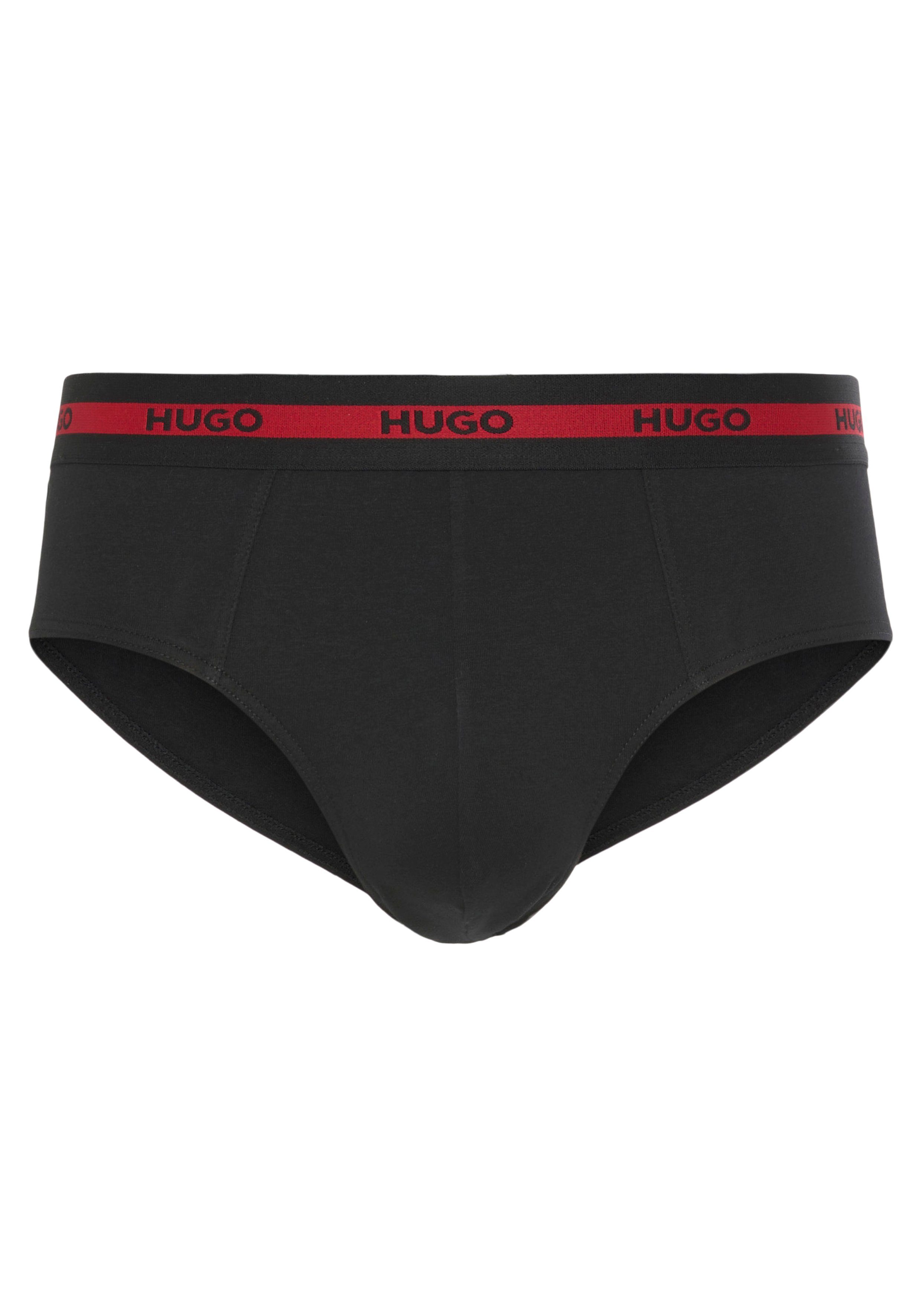 HUGO underwear Slip met contraststrepen en logo-opschriften op de tailleband (set, 3 stuks, In driepack)