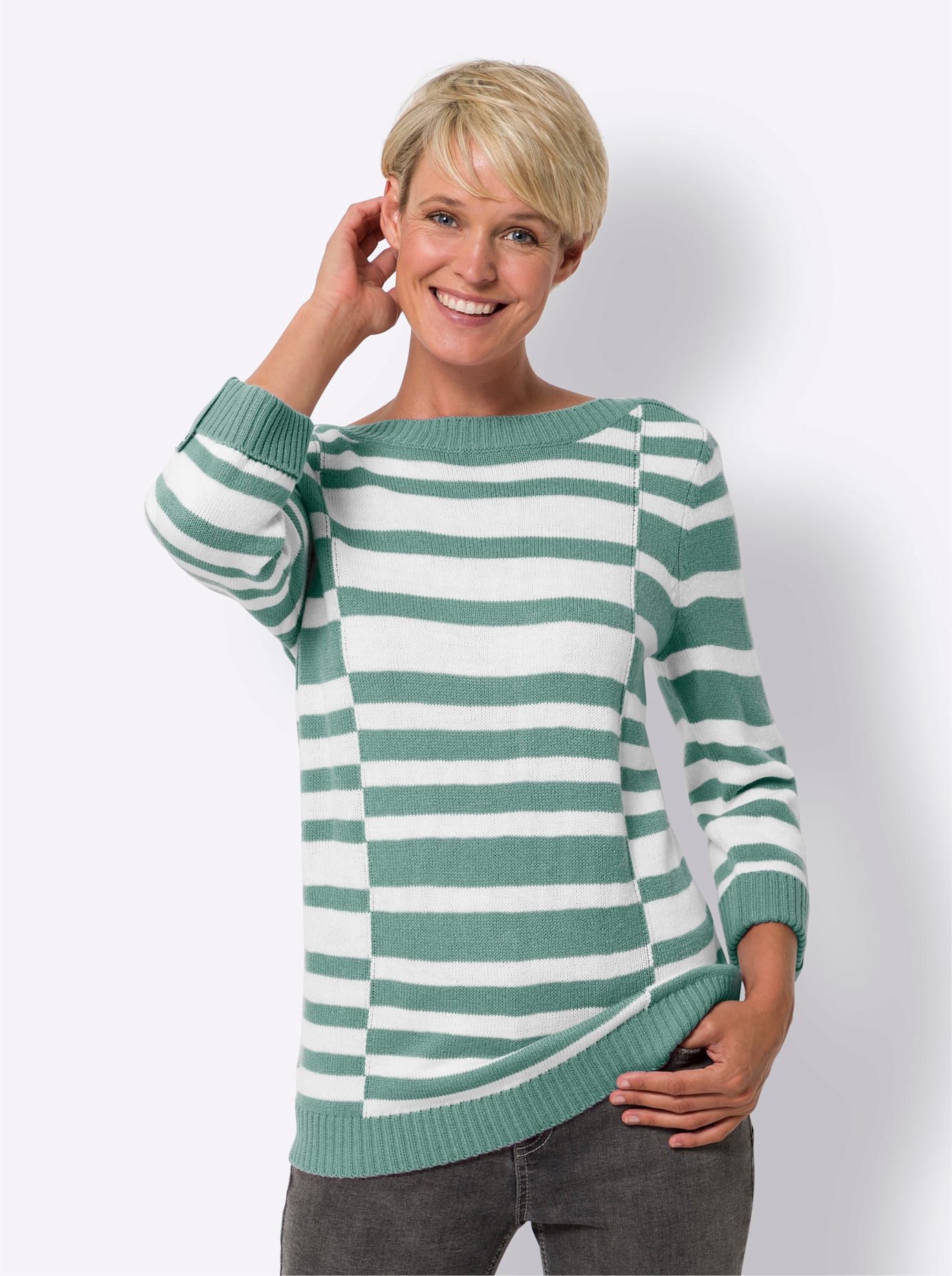 Classic Basics Trui met 3 4 mouwen Trui met ronde hals