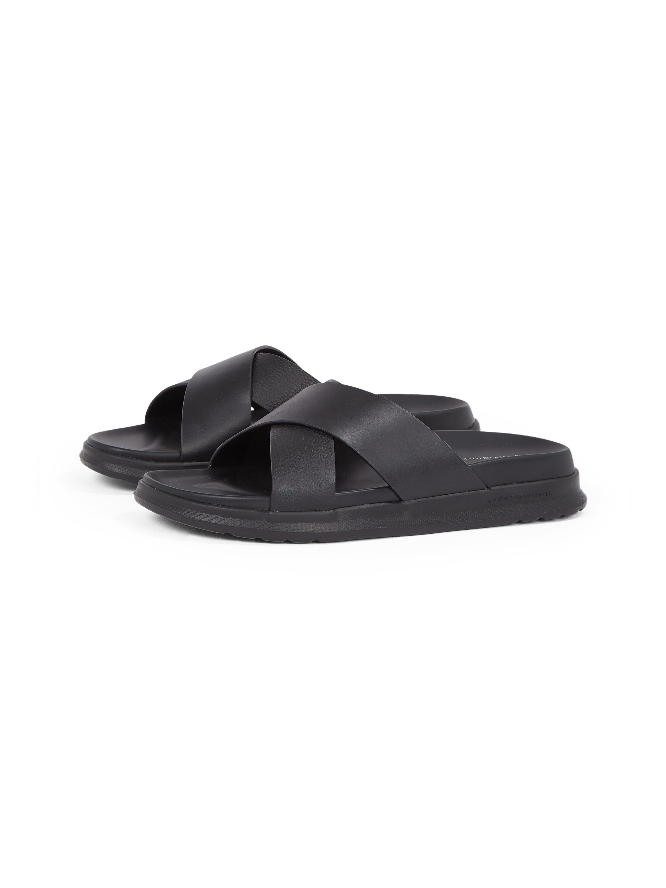 Tommy Hilfiger Slippers D DENSITY HILFIGER LTH CC SAND , zomerschoen, instapschoen, flats in smalle vorm