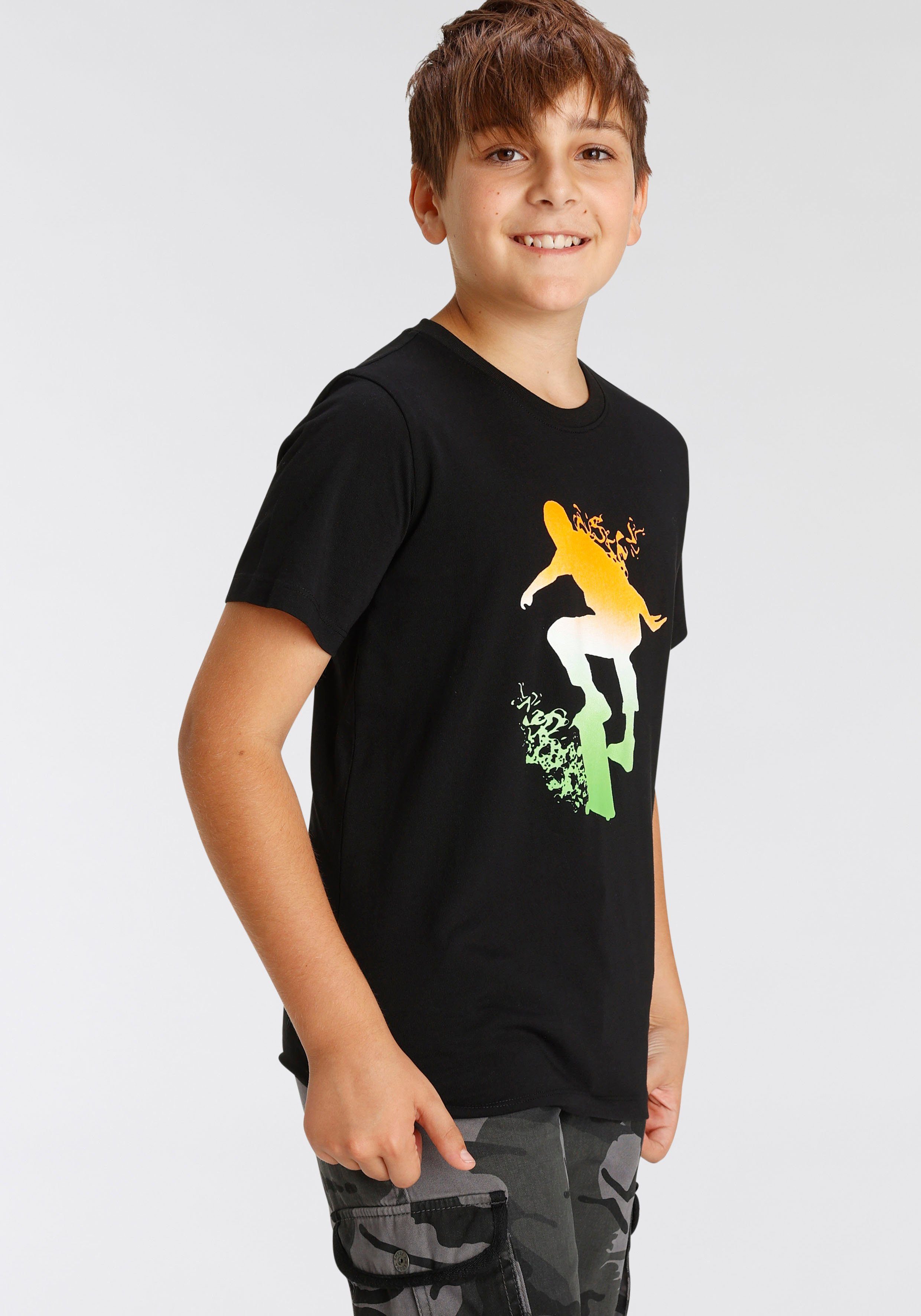 KIDSWORLD T-shirt Skating Korte mouwen, basic pasvorm, bedrukt, ronde hals