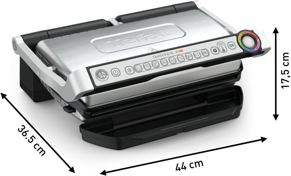 Tefal Contactgrill OptiGrill+ XL inkl. Backschale, manueller Modus mit 4 Temperaturen Bakschaal, 9 vaste programma’s, 4 temperatuurniveaus