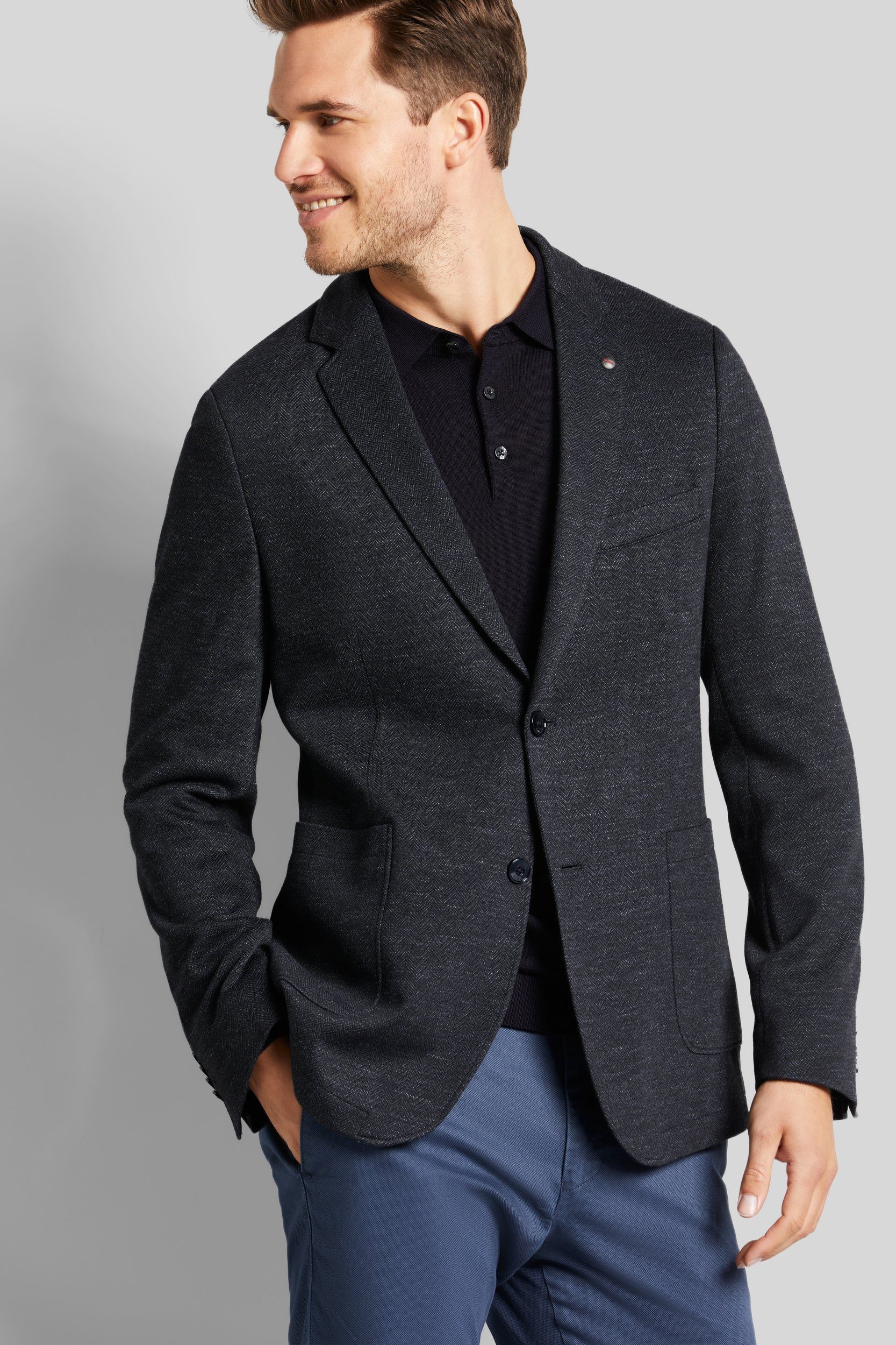 Bugatti Colbert met visgraatpatroon heren colberts & blazers maat 54 blauw