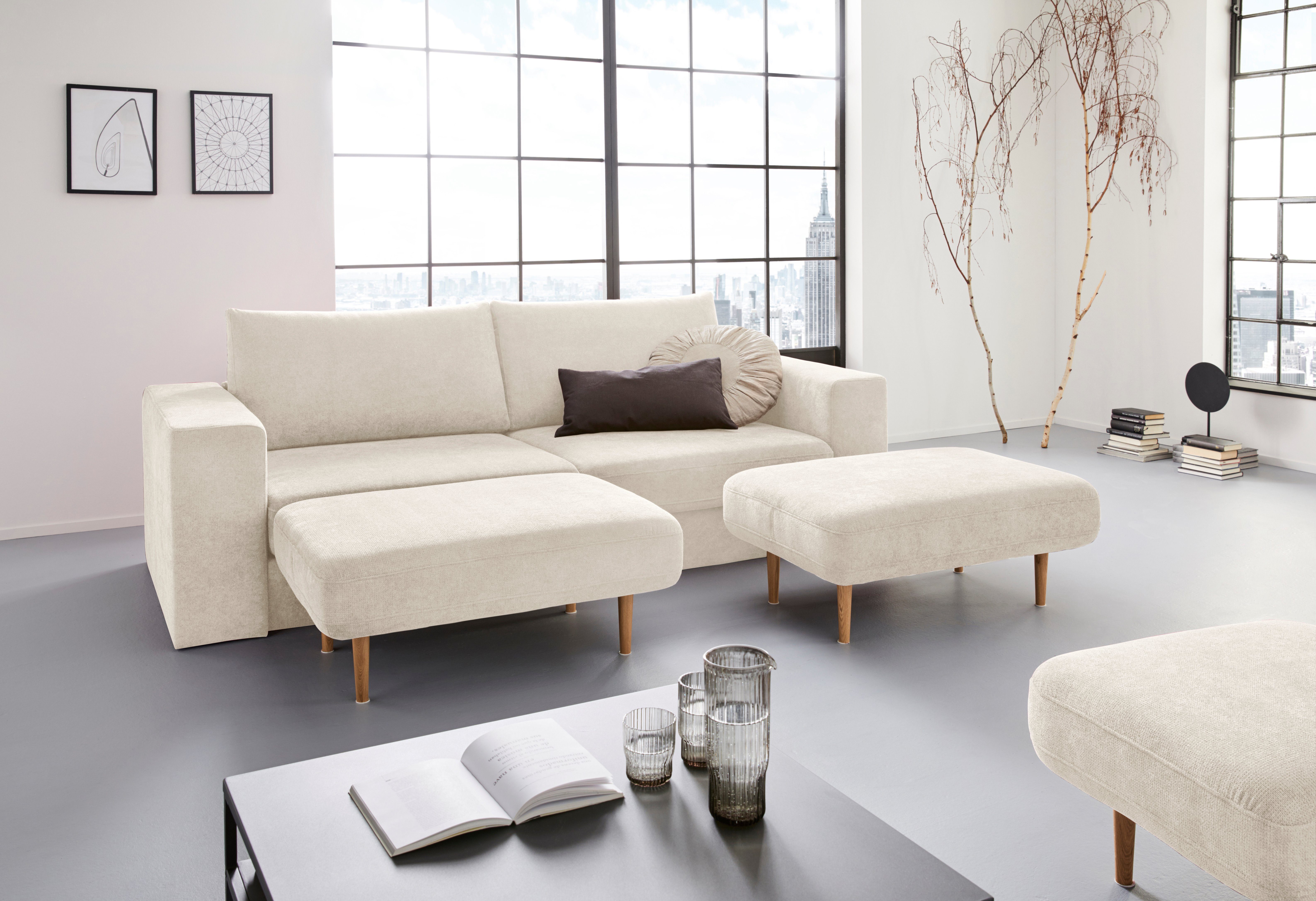 LOOKS BY WOLFGANG JOOP 4-zitsbank Looksv Aan te passen bank: de bank wordt bank met 2 hockers