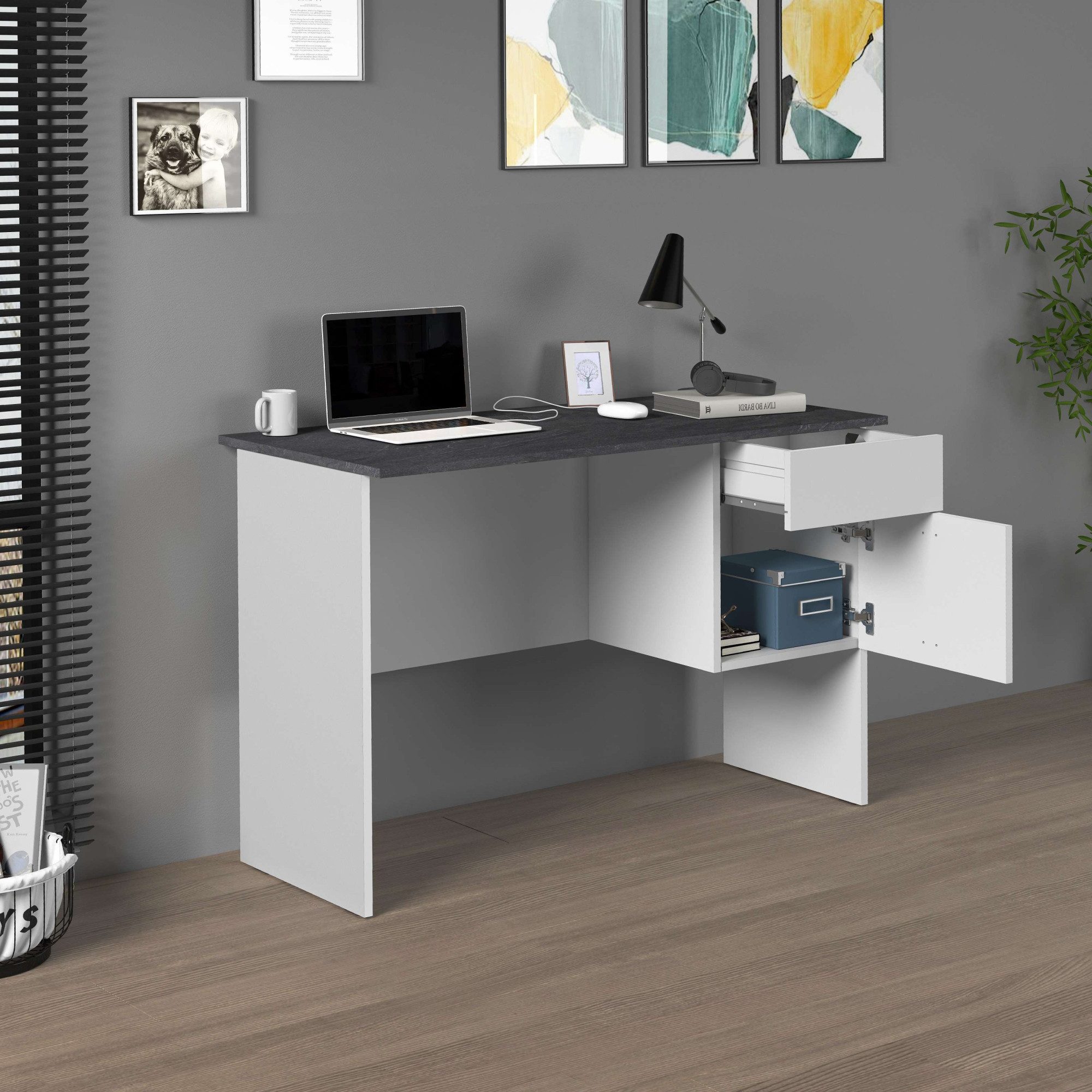 INOSIGN Bureau Sunrise, kleine computertisch, bureautafel met 1 deur & 1 lade, tafelblad breedte 110 cm, made in italy