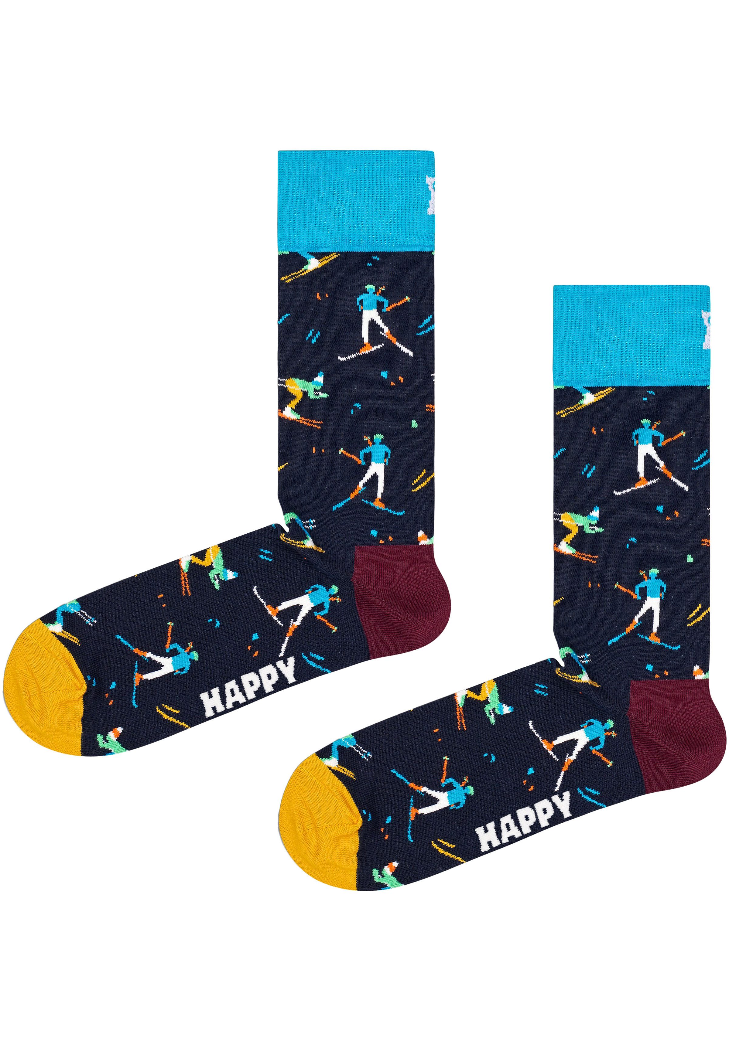 Happy Socks Lange sokken met snowboardmotieven (Set van 2)