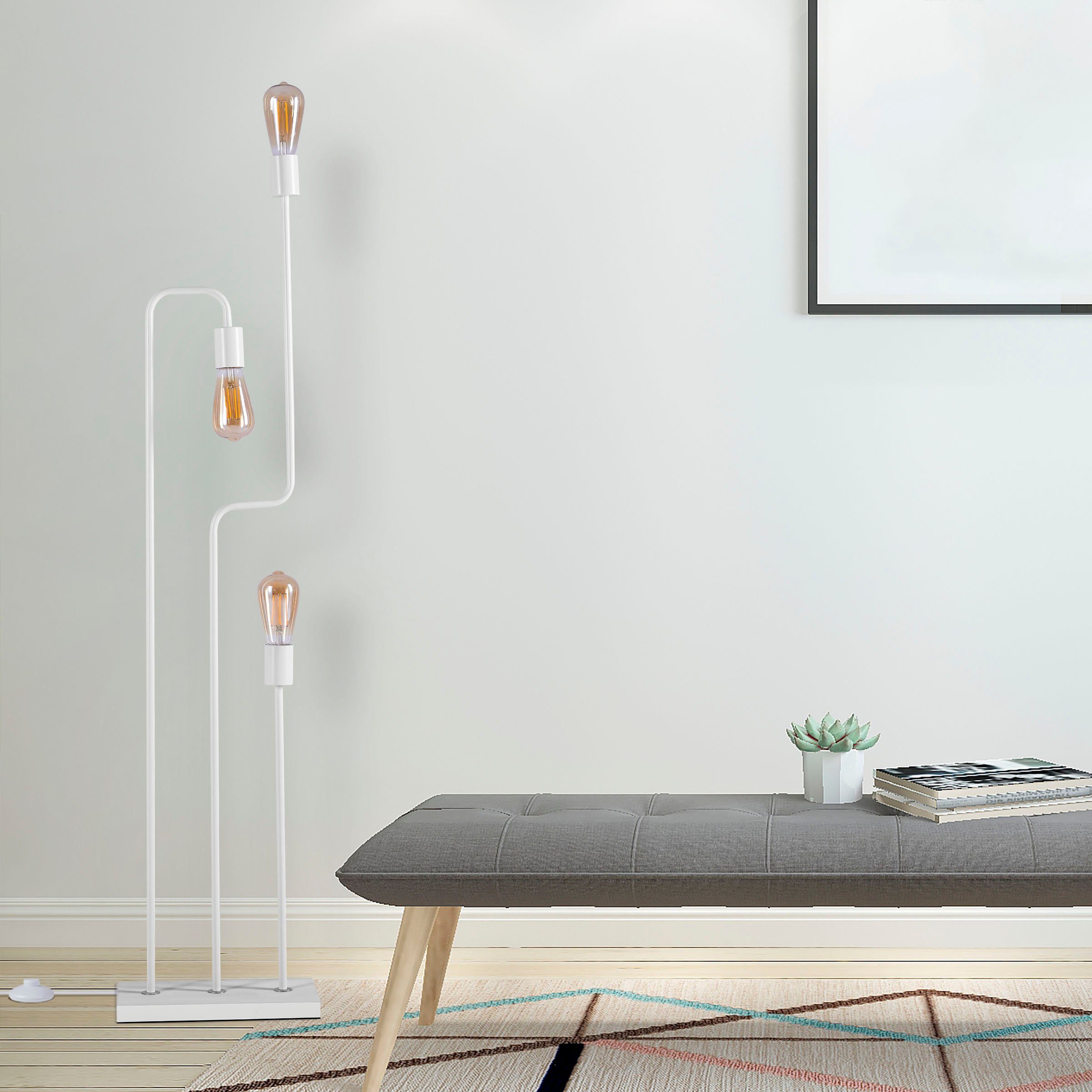 Paco Home Staande lamp GERALT LED vloerlamp woonkamer slaapkamer eetkamer kantoor leeslamp E27