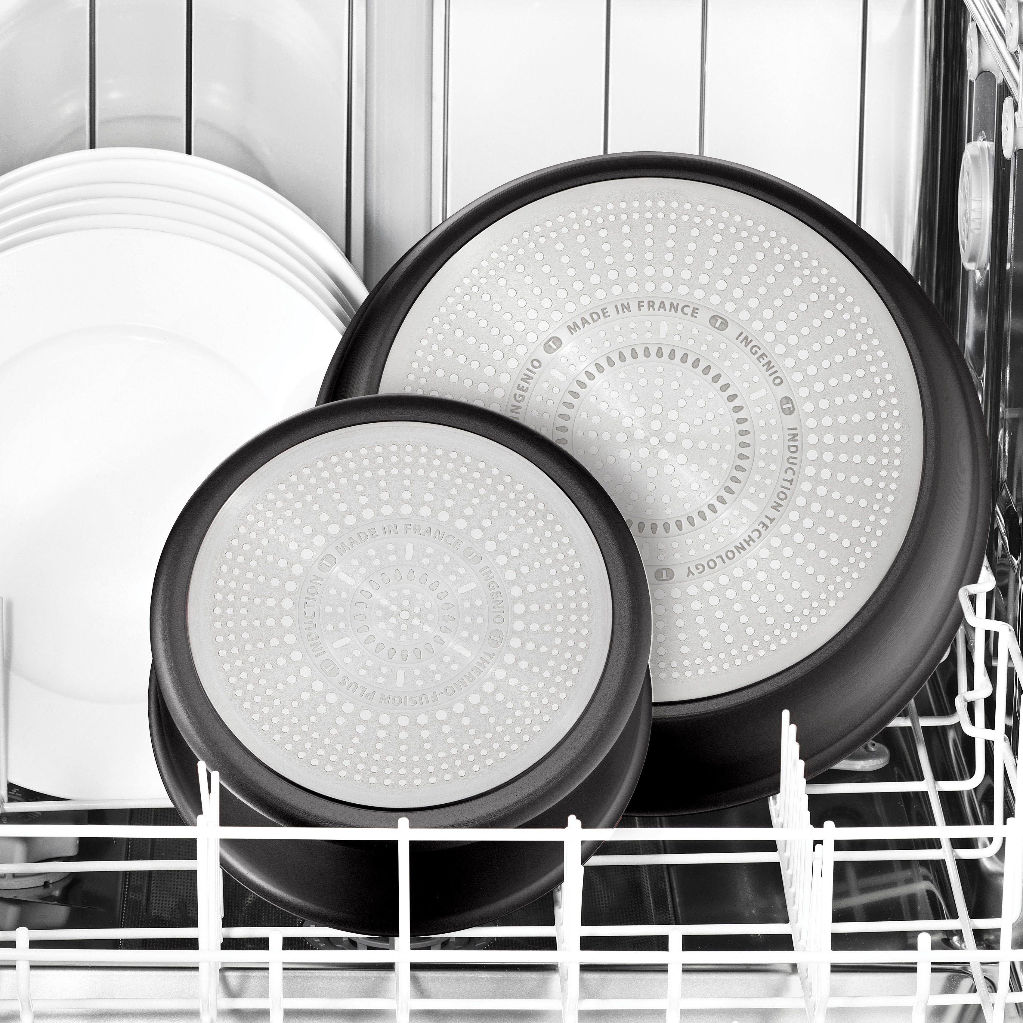 Tefal Pannenset Ingenio Unlimited On pannen en potten inductiegeschikt, antiaanbak Thermo-signaal, afneembare handgreep, geschikt voor alle kookplaten (set, 13-delig)