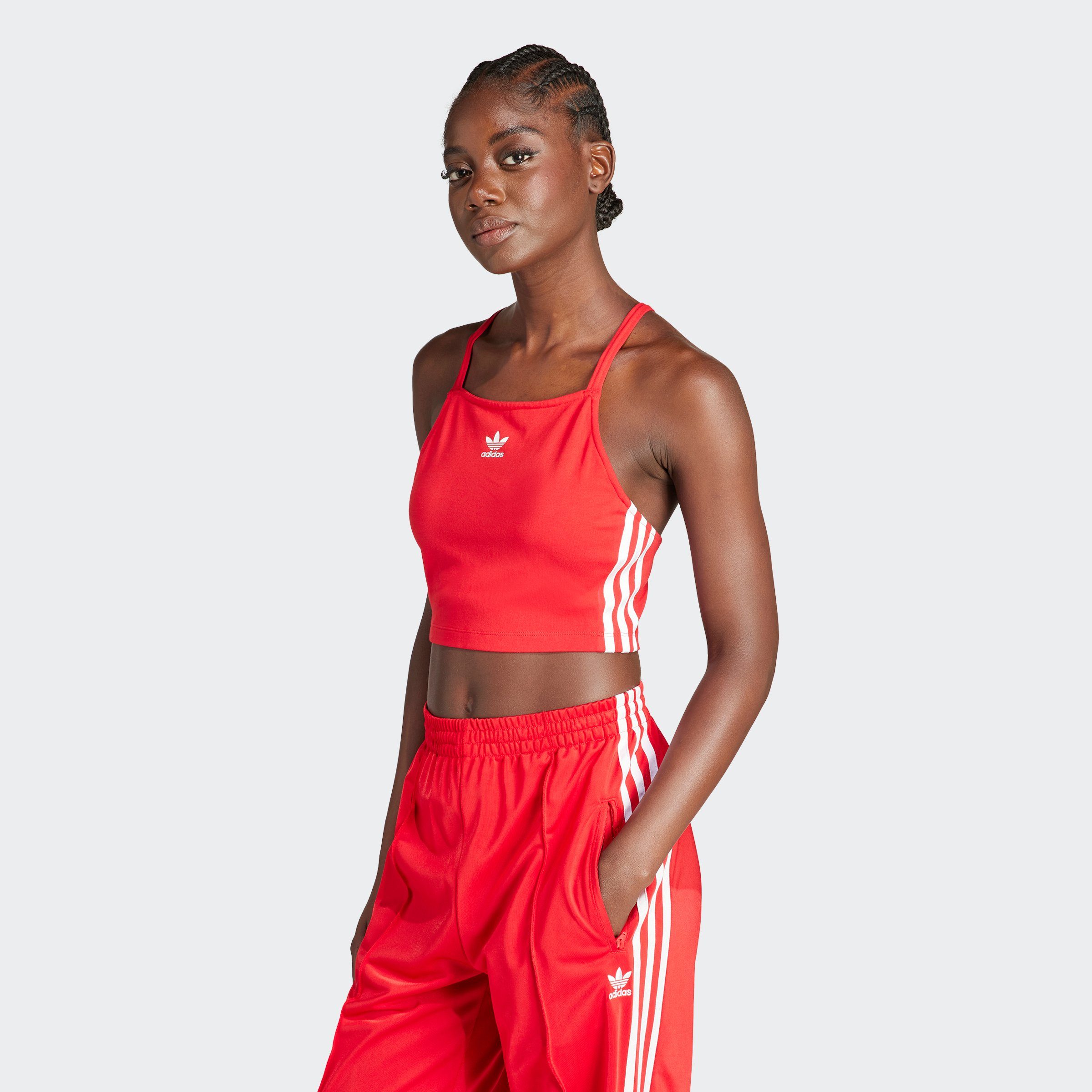 adidas Originals Tanktop 3 S CROP TOP dames tanktops maat XL rood