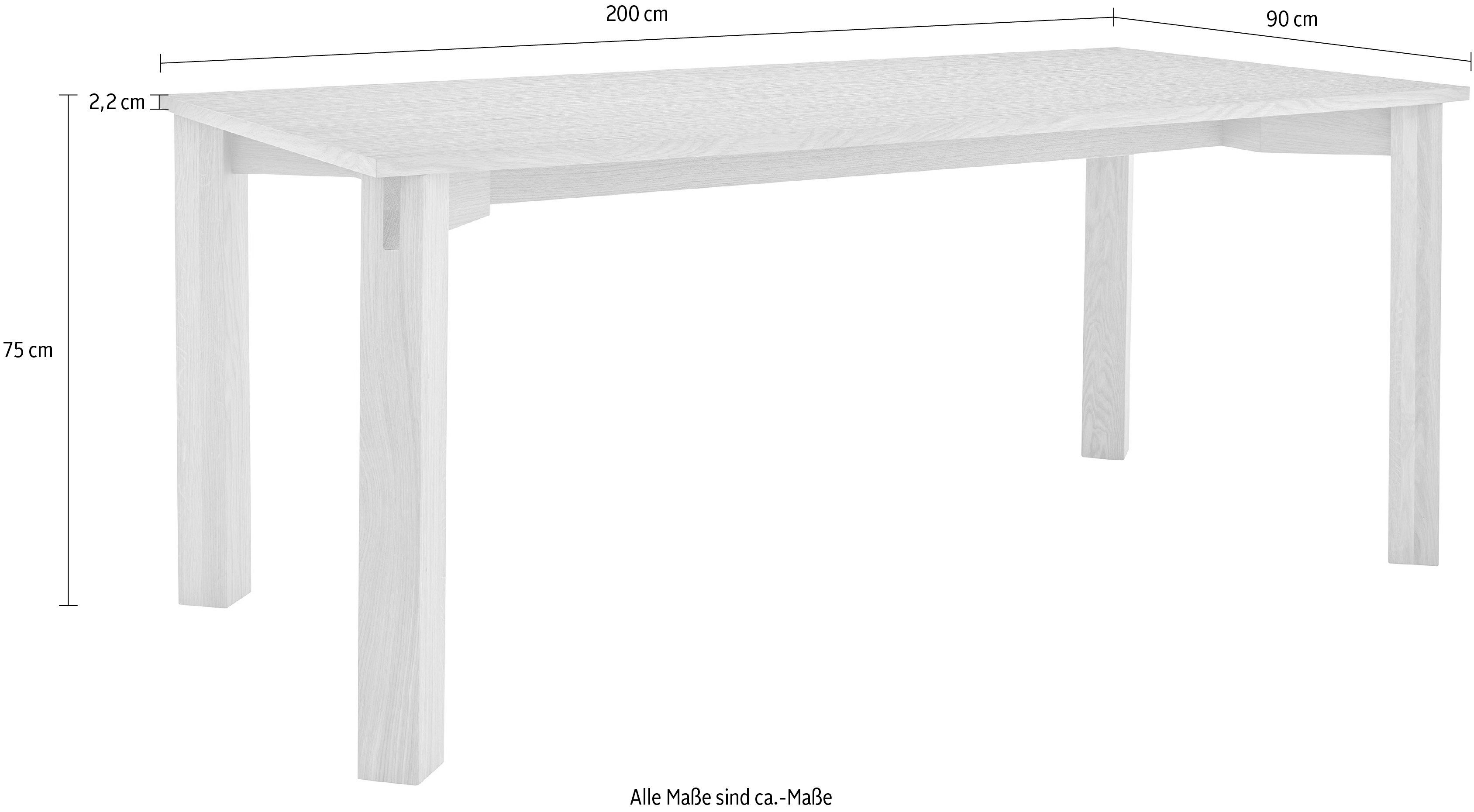LeGer Home by Lena Gercke Eettafel Chelsea Eikenfineer, verschillende breedten, robuuste poten van massief eiken