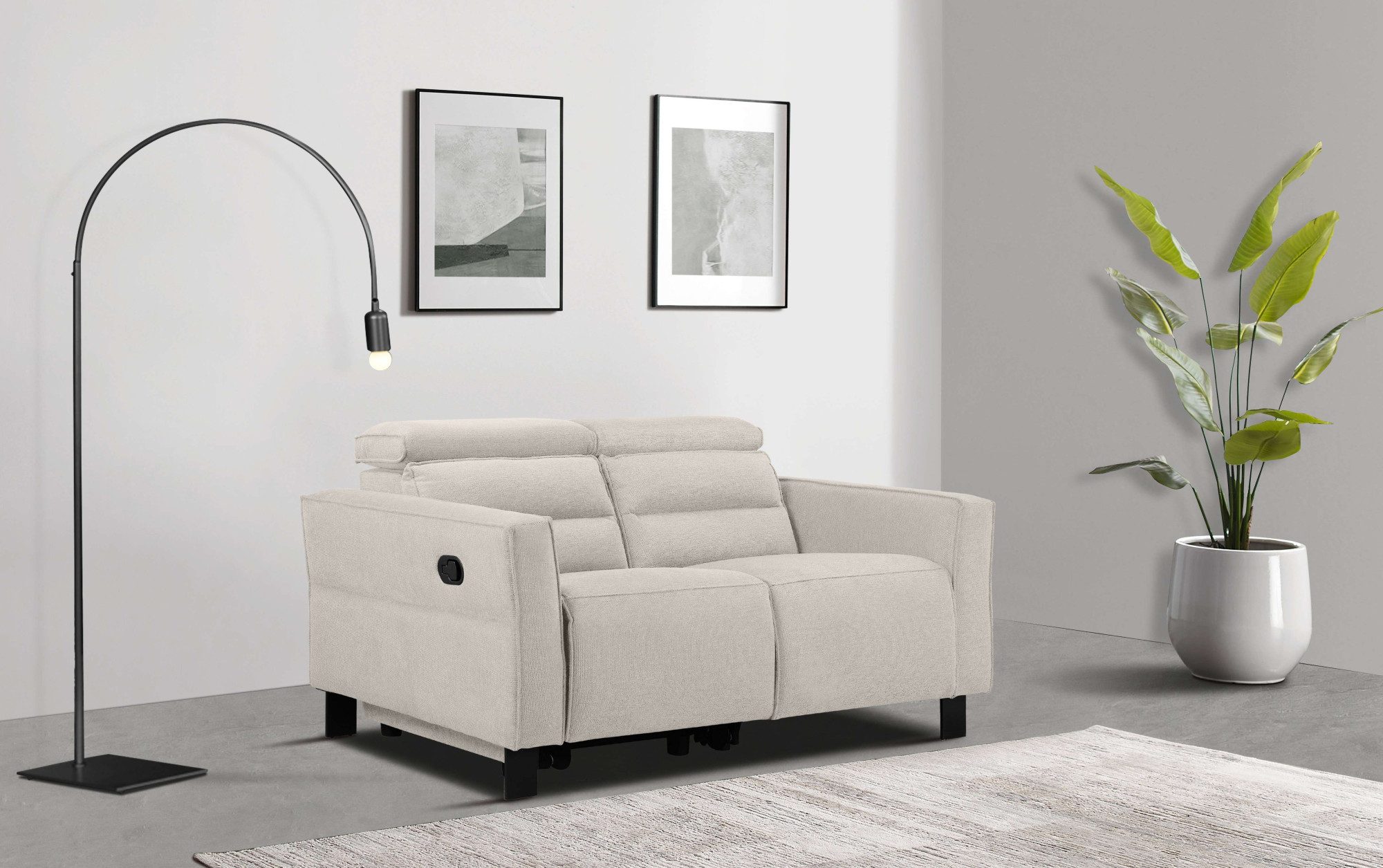 Places of Style 2-zitsbank Carpari, 162 cm, met handmatige of elektrische relaxfunctie