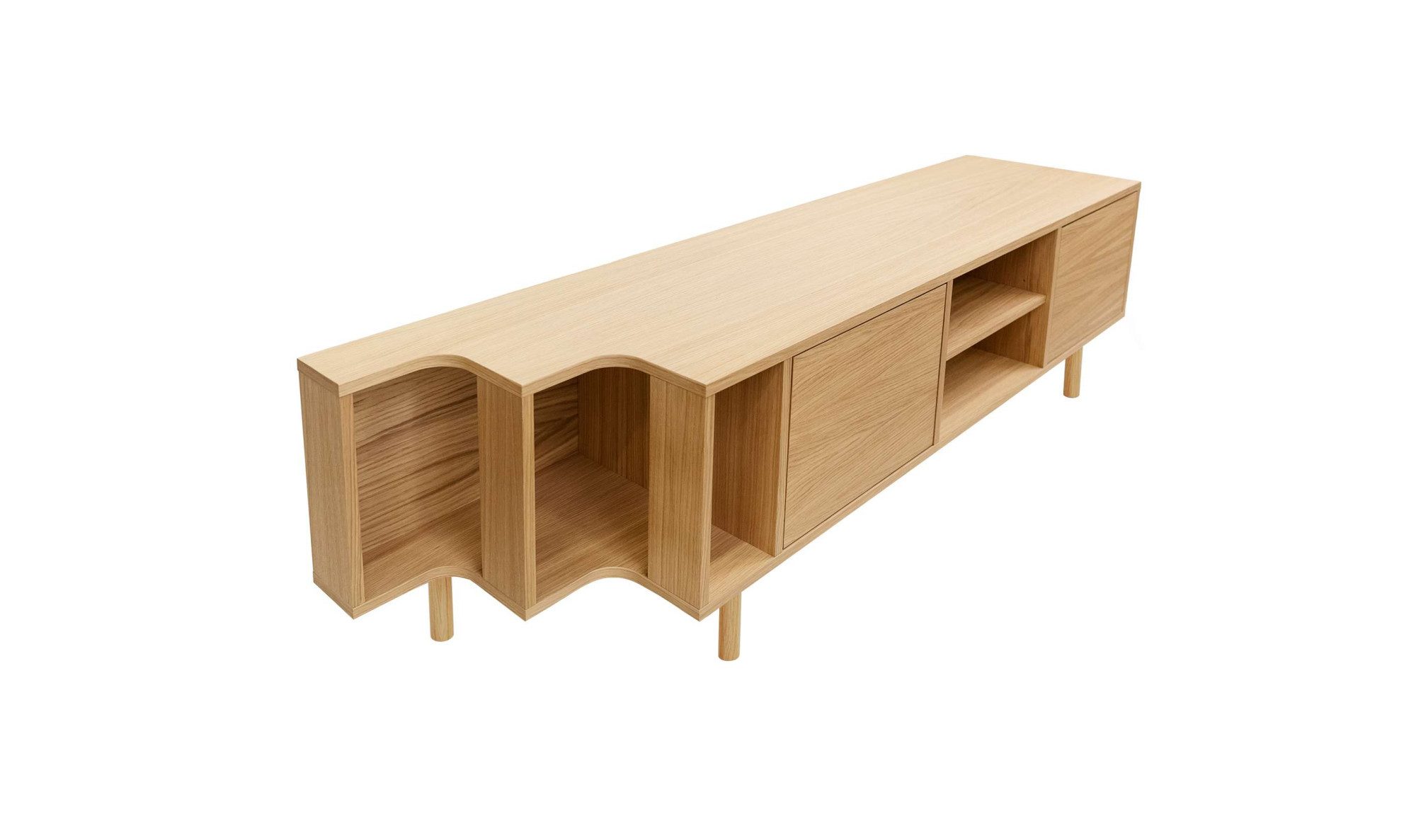 Woodman Tv-meubel Shift met echt houtfineer van eiken, breedte 189 cm, met push-to-open