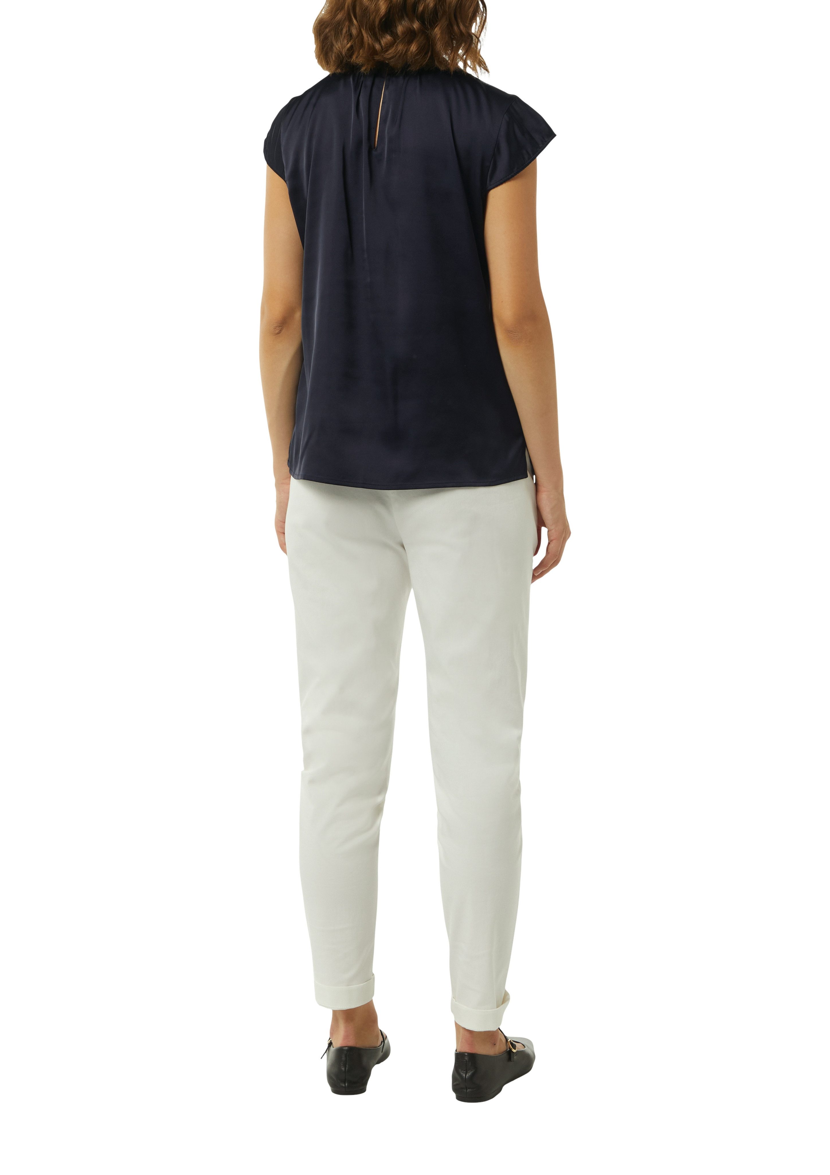 Comma Satijnen blouse met kapmouwtjes