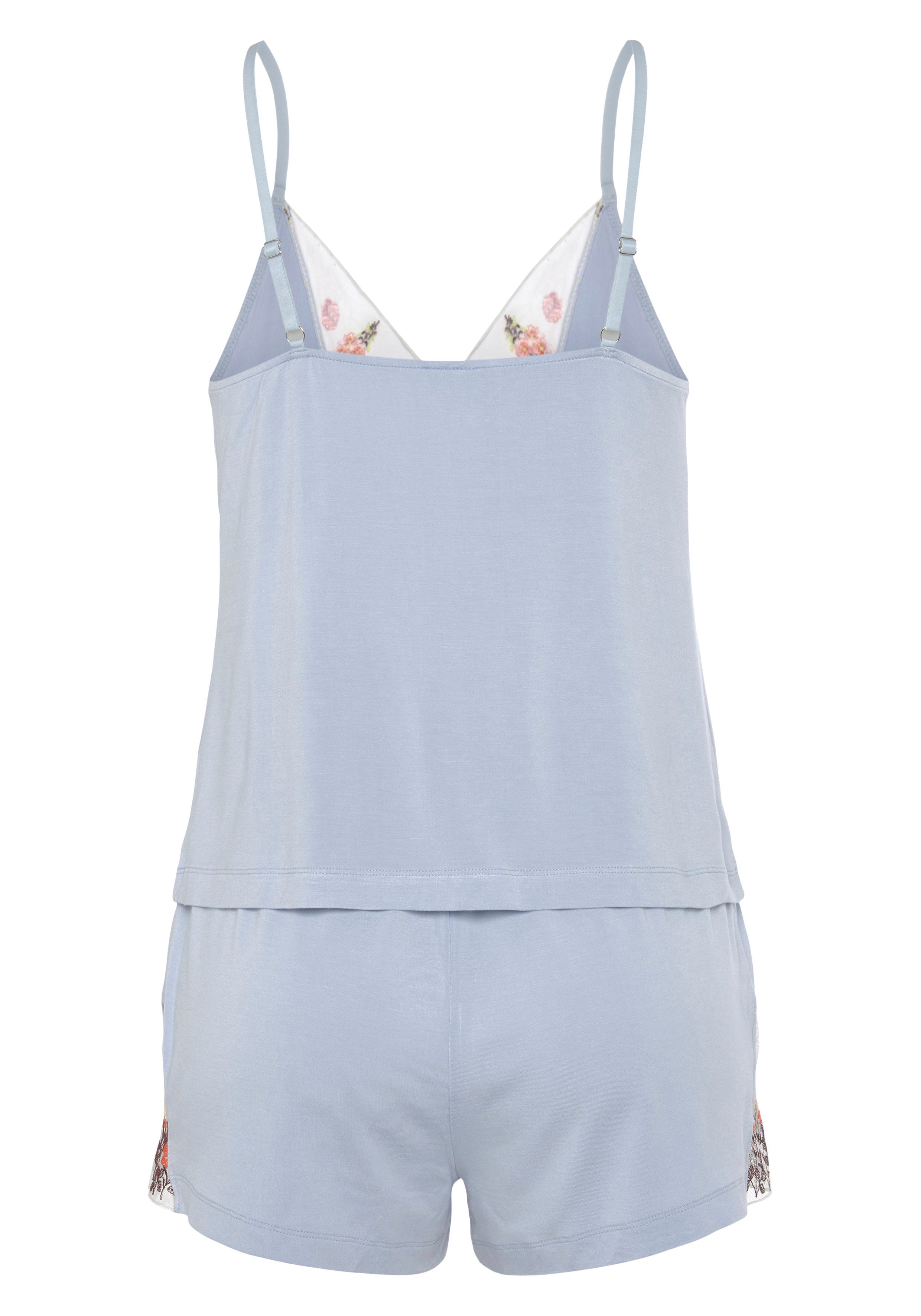 Lascana Shortama met mooie kantdetails (2-delig)