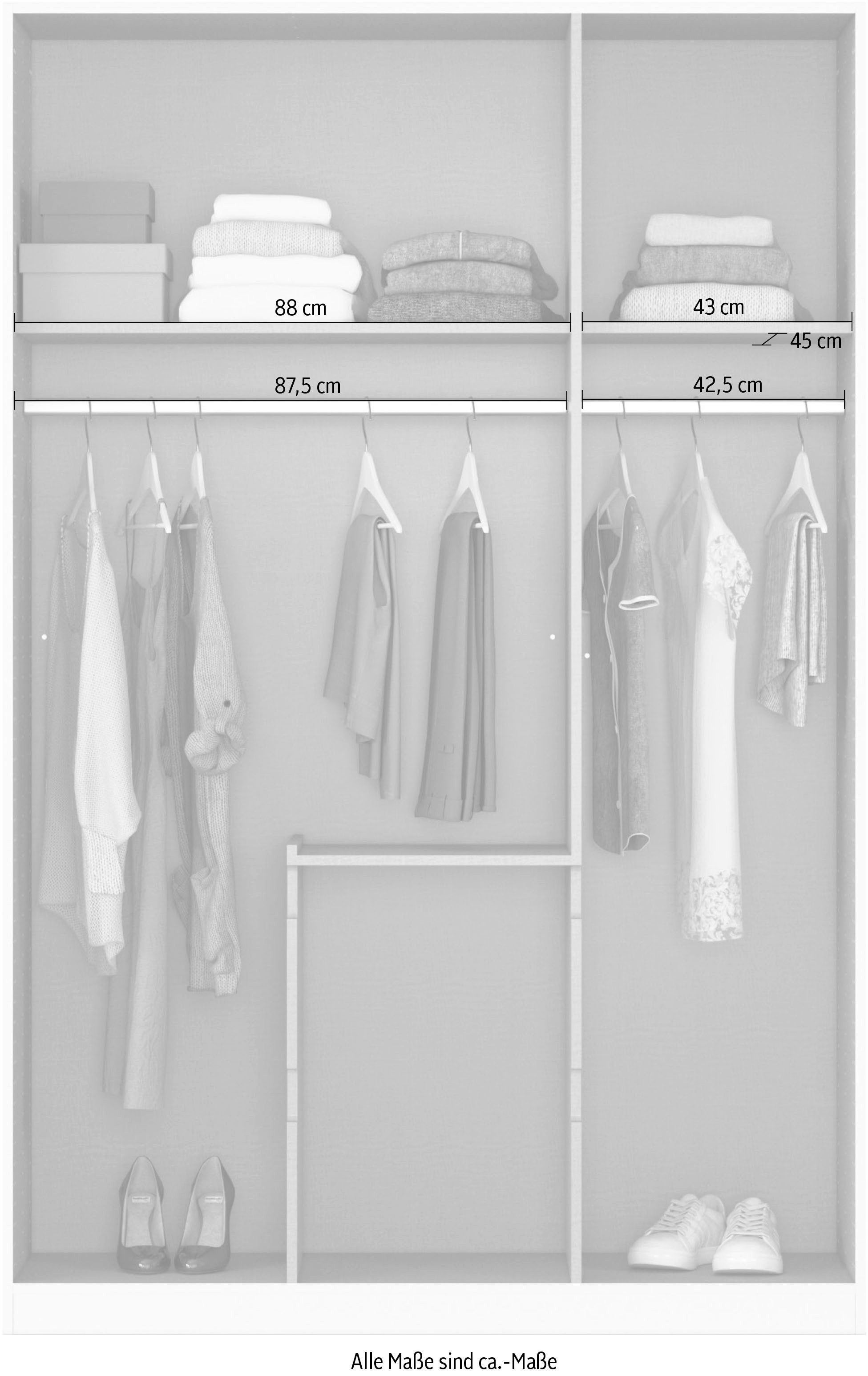 rauch Draaideurkast Kledingkast kast garderobe garderobekast MAINZ greeploze front, buitendeuren met push-to-open functie made in germany