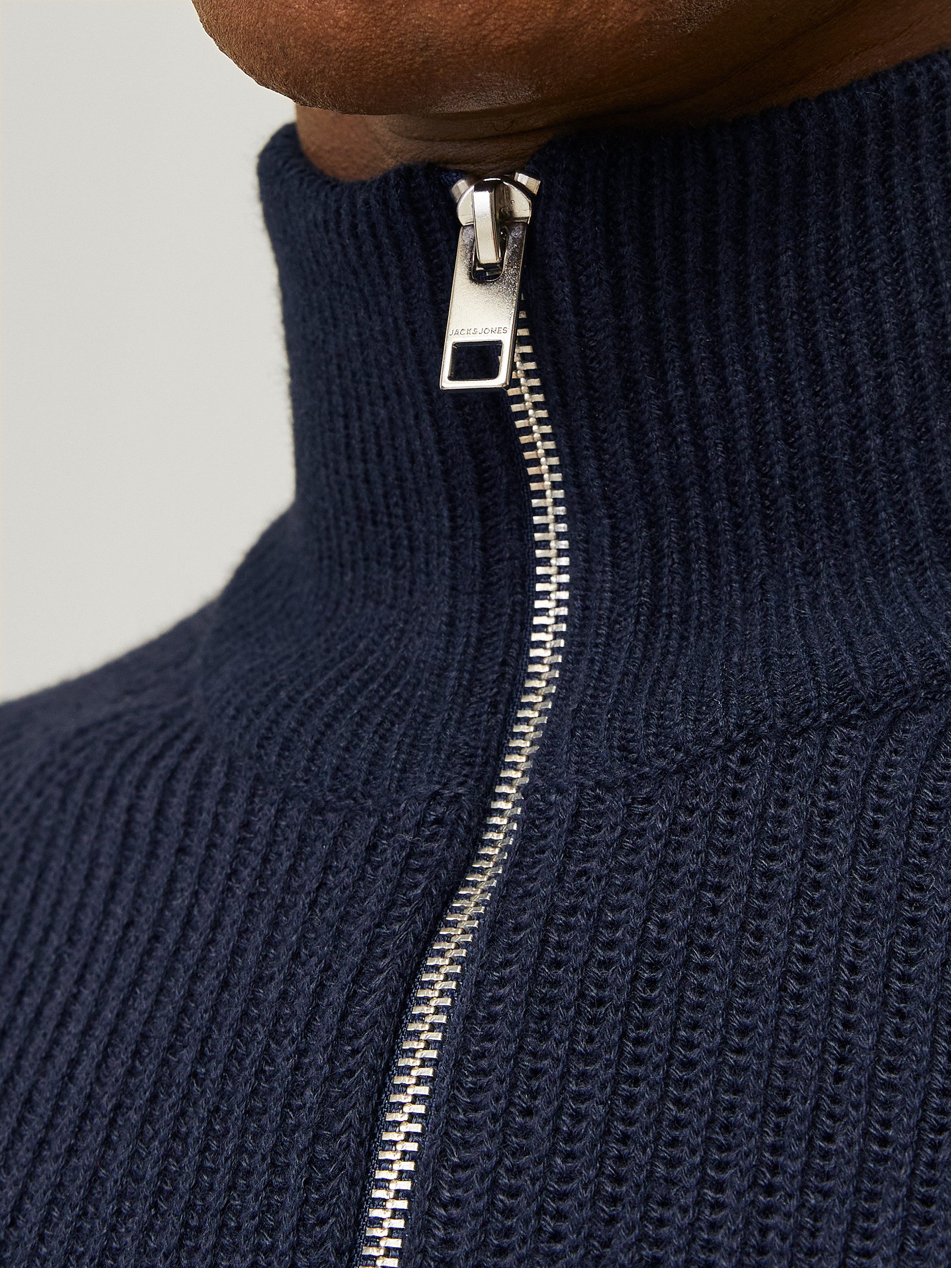 Jack & Jones Schipperstrui JJPANNEL KNIT HALF ZIP AW24