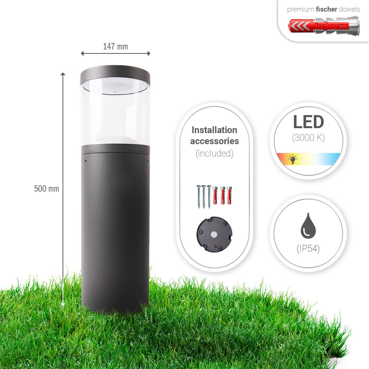 Paco Home Paalverlichting Giulia LED verlichting IP54 verlichting tuin padverlichting 3000K