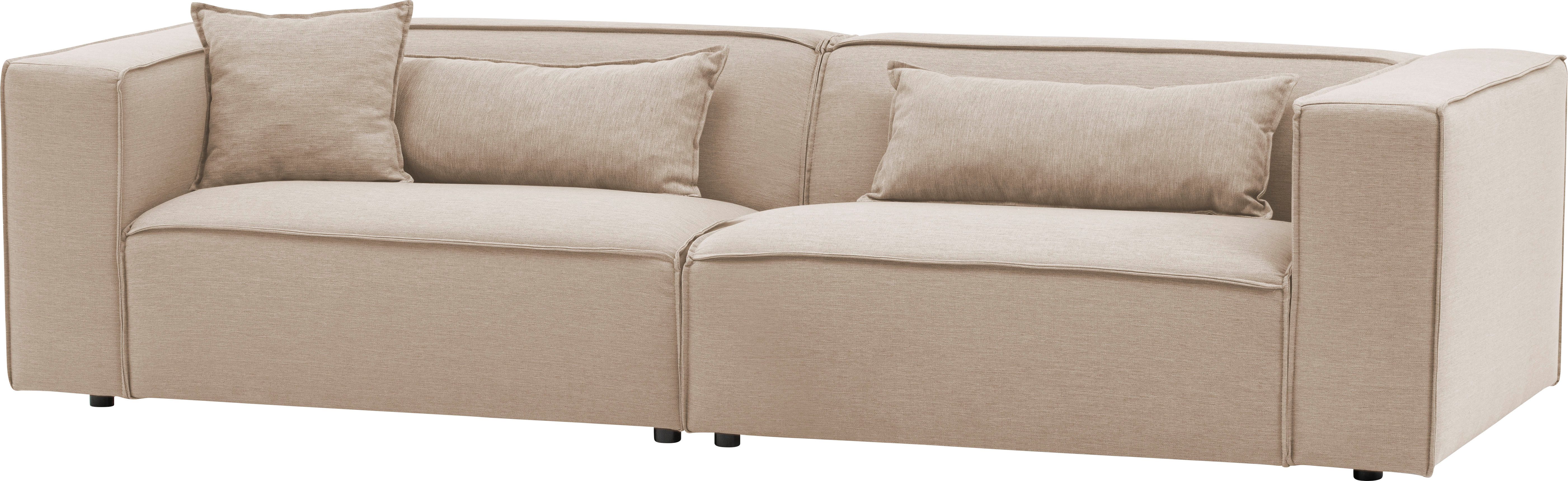LeGer Home by Lena Gercke 3-zitsbank PIARA, bank met biesnaad, sofa in cord of linnenlook