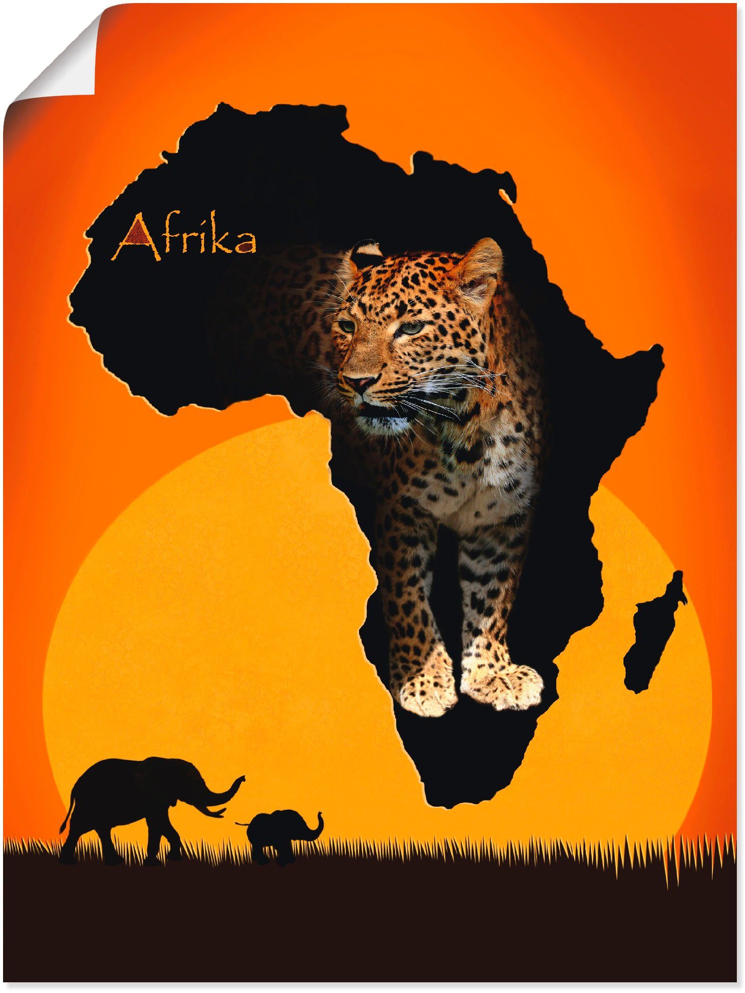 Artland Artprint Afrika het zwarte continent als artprint op linnen, poster, muursticker in verschillende maten foto schilderijen maat 45 cm x 60 cm