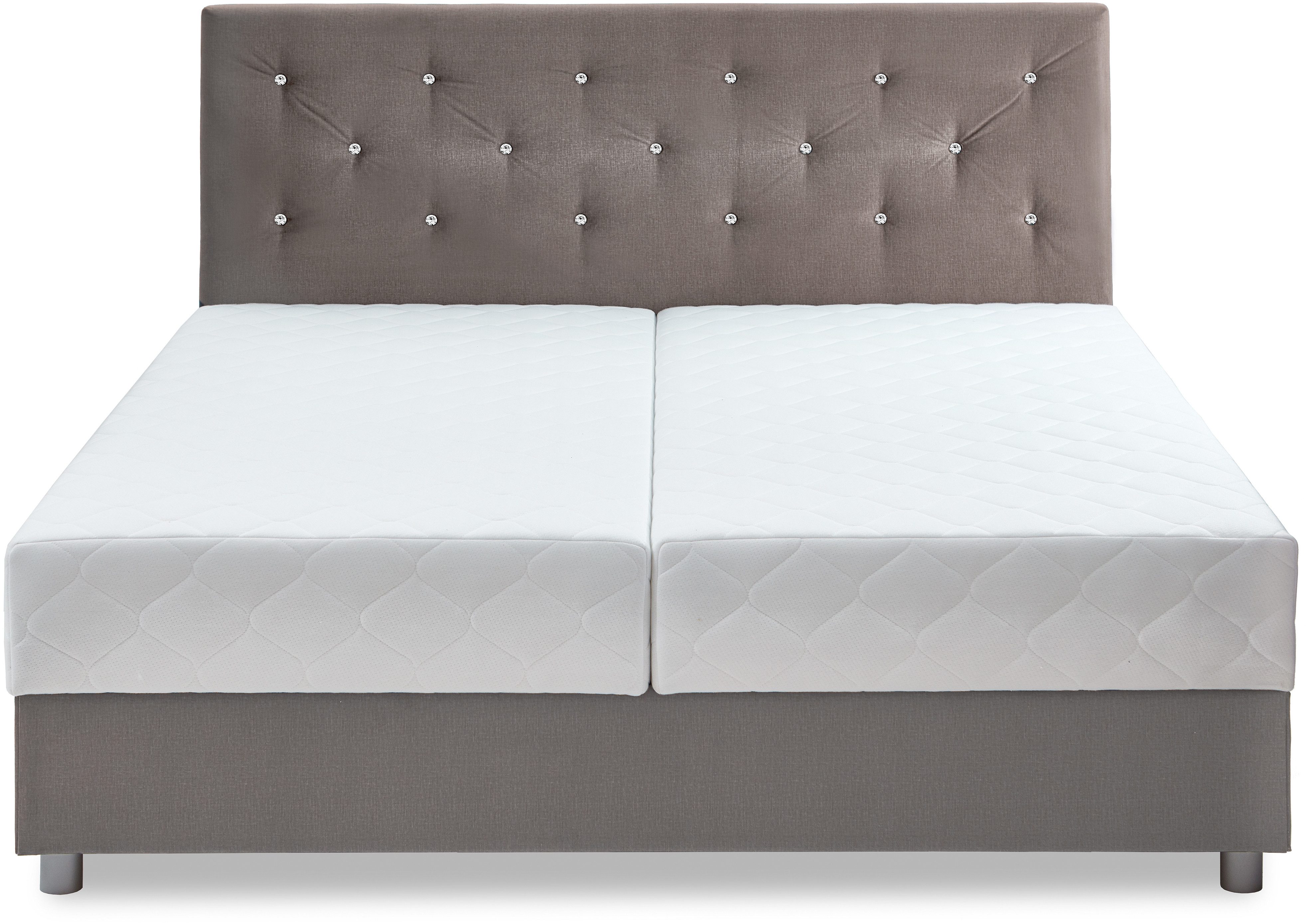 ATLANTIC home collection Boxspring CELIA in hoogwaardige fluweellook met pocketveringsmatras, bedkist en strassteentjes