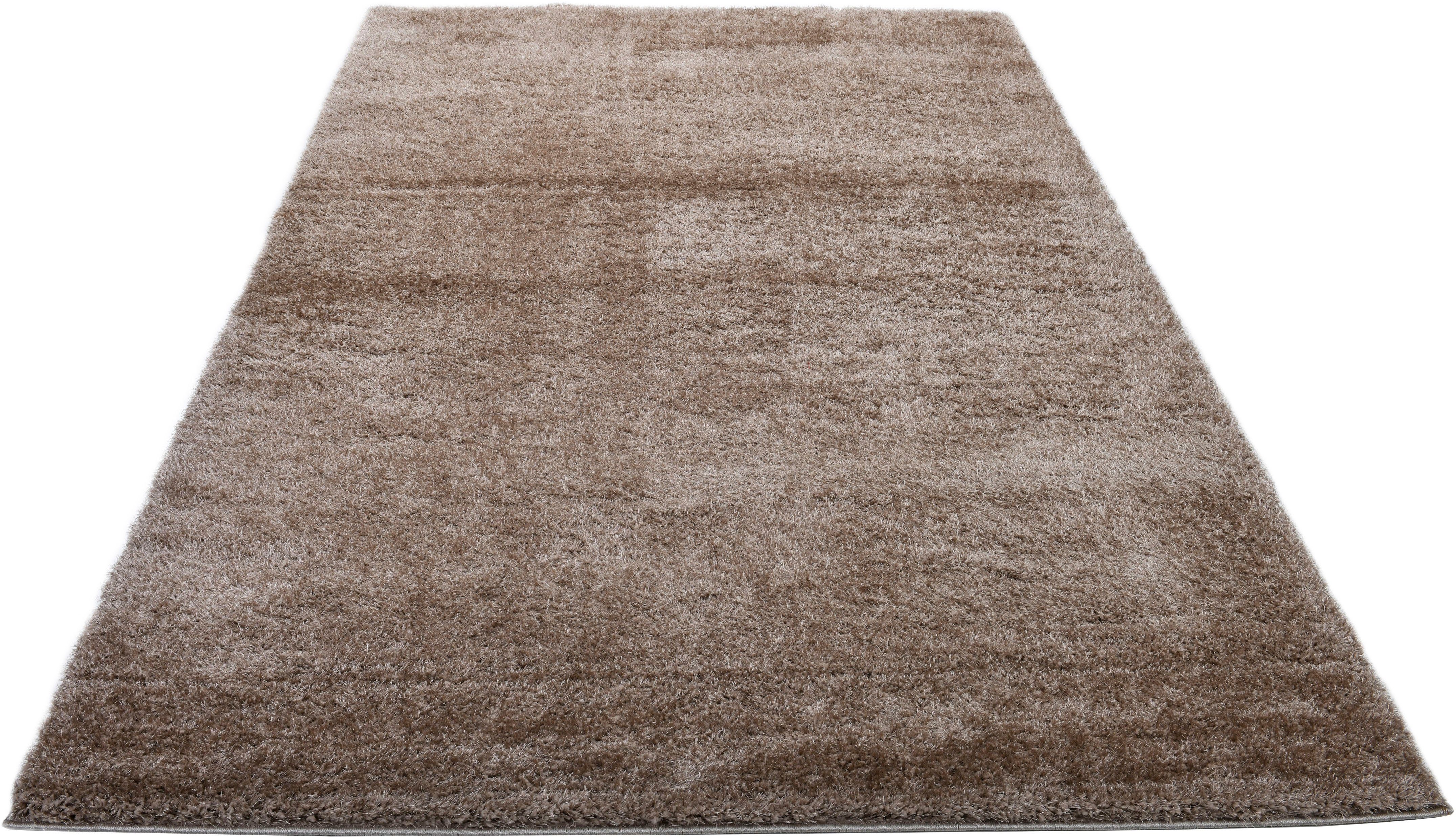 my home Hoogpolig vloerkleed Malin Shaggy in unikleuren, uni, licht glanzend, bijzonder zacht