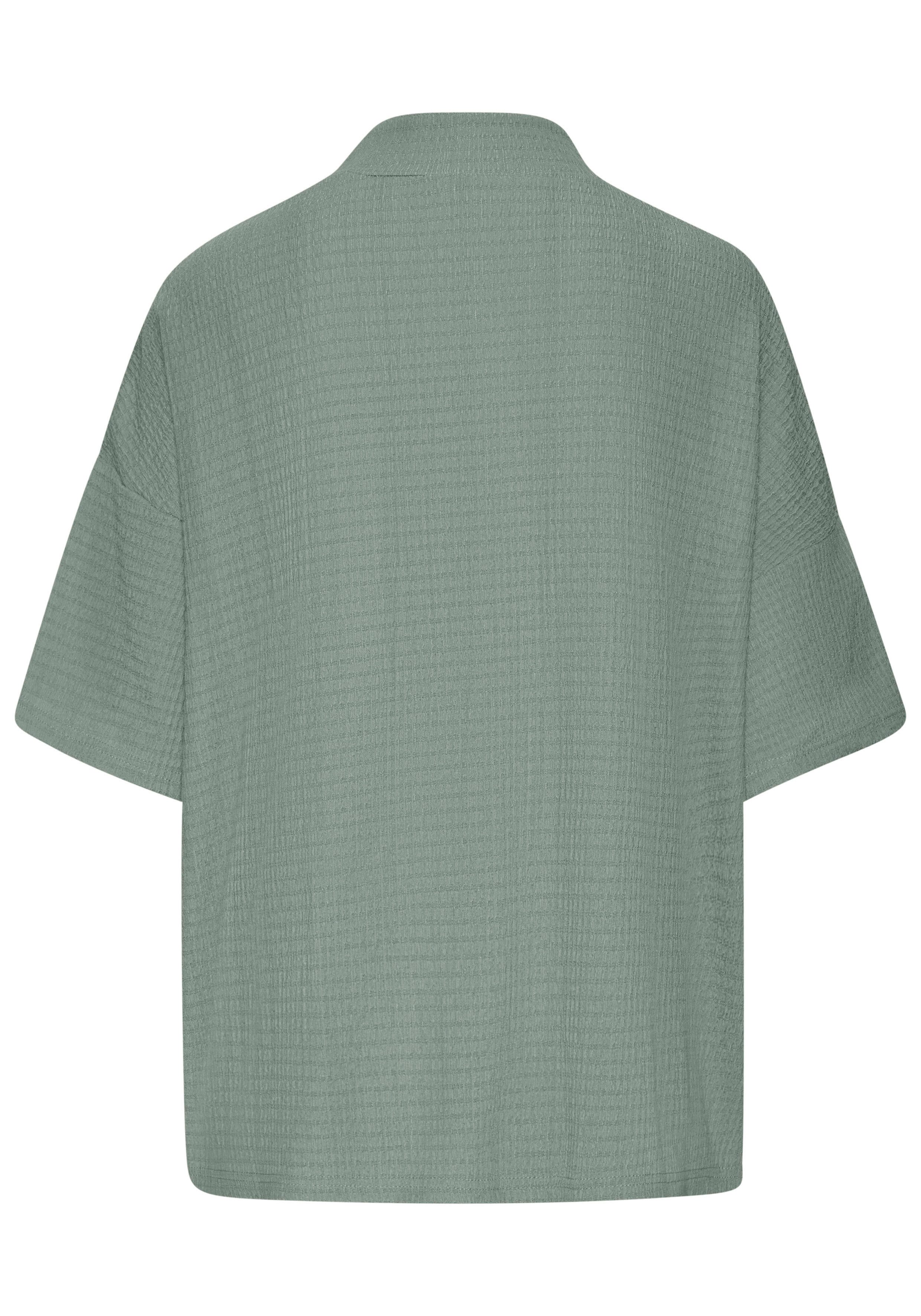 Lascana Shirt met korte mouwen Met opstaande kraag van kreukvrije crêpe-kwaliteit