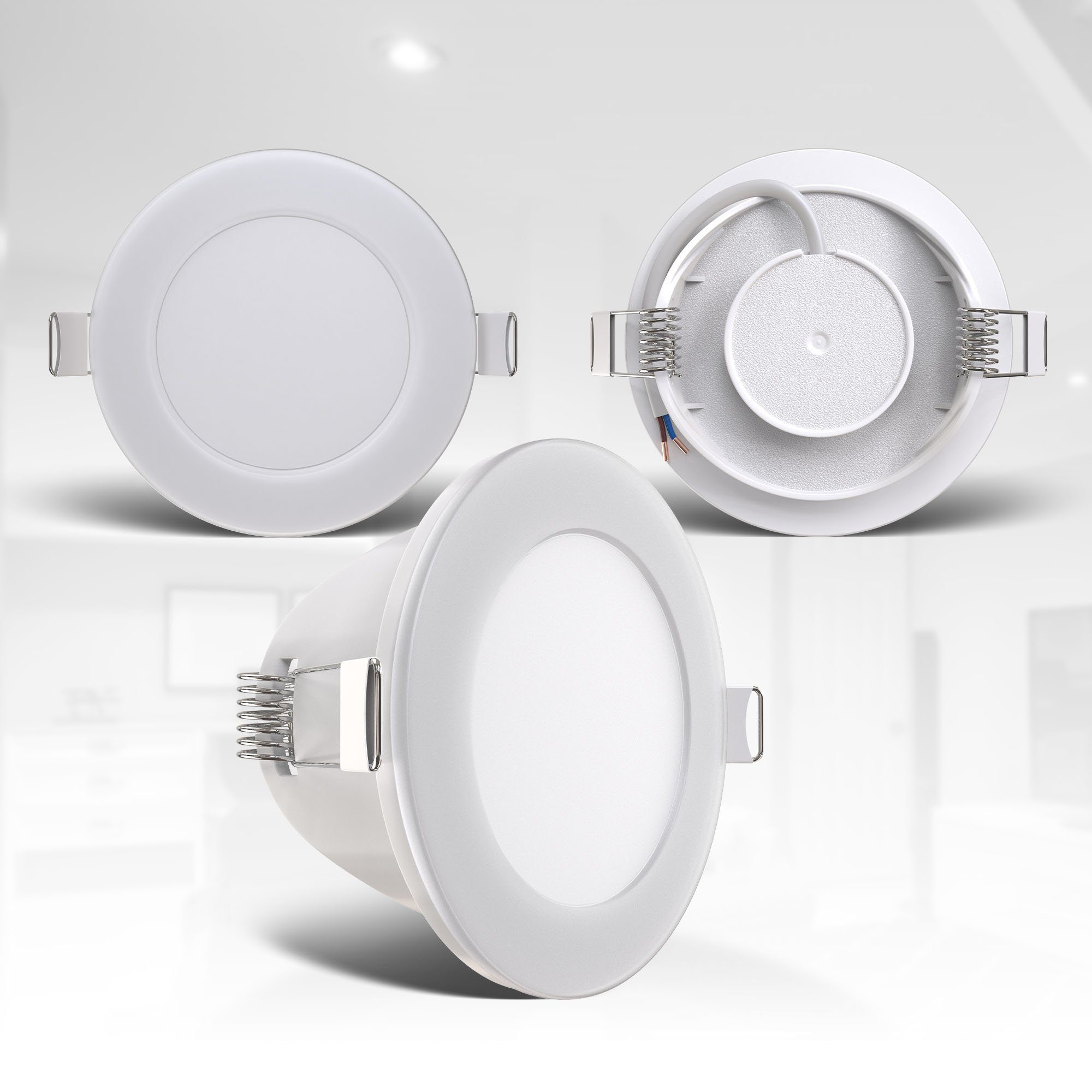 B.K.Licht Ledinbouwlamp 5-pack LED badkamer inbouwspots, IP65 beschermd, platte LED inbouwspots (5 stuks)