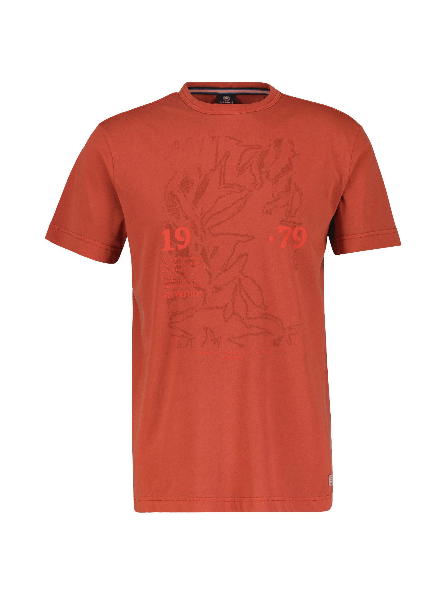 Lerros T-shirt LERROS T-shirt met borst-print heren t-shirts maat S rood