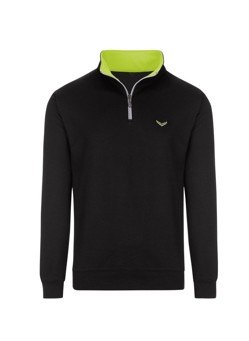 Trigema Sweatshirt TRIGEMA sweatshirt met kraag en ritssluiting