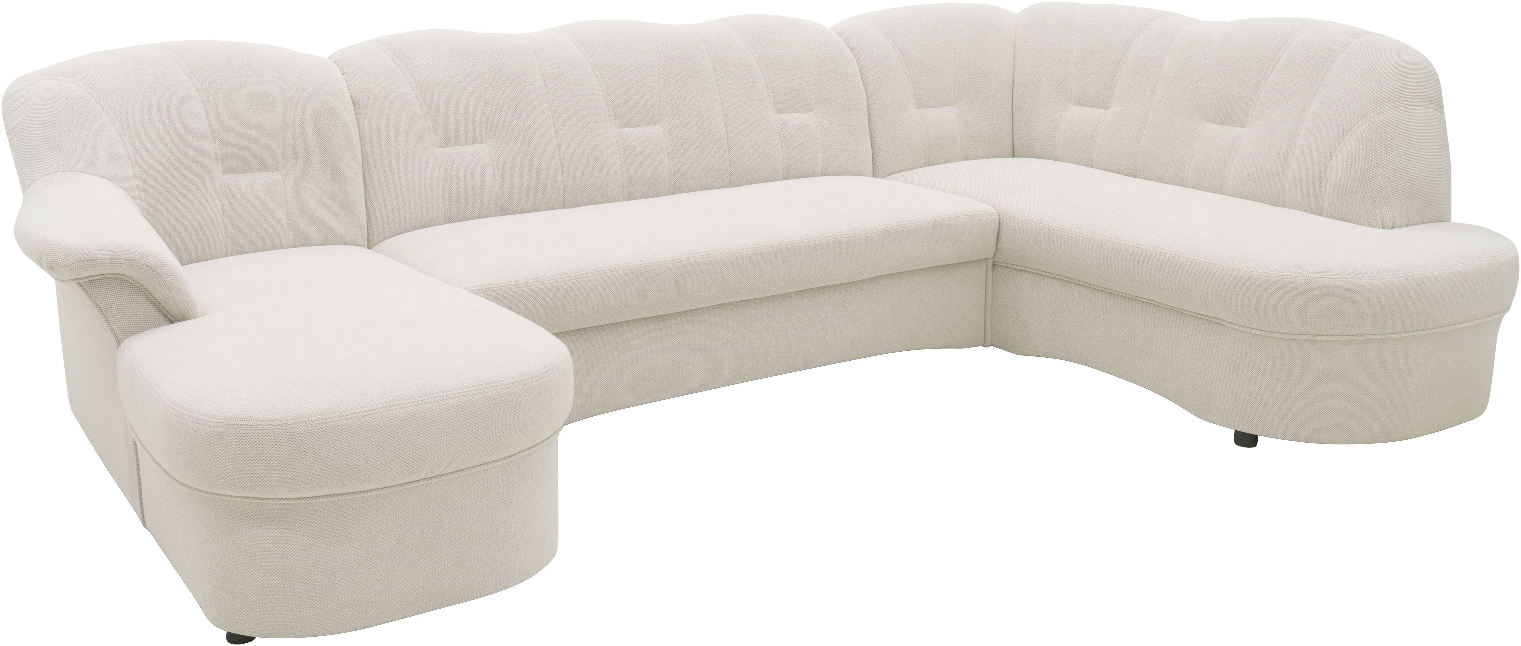 DOMO collection Zithoek Flores ook in leren bekleding, B/D/H: 293/180/86 cm, U-vorm (3 stuks)