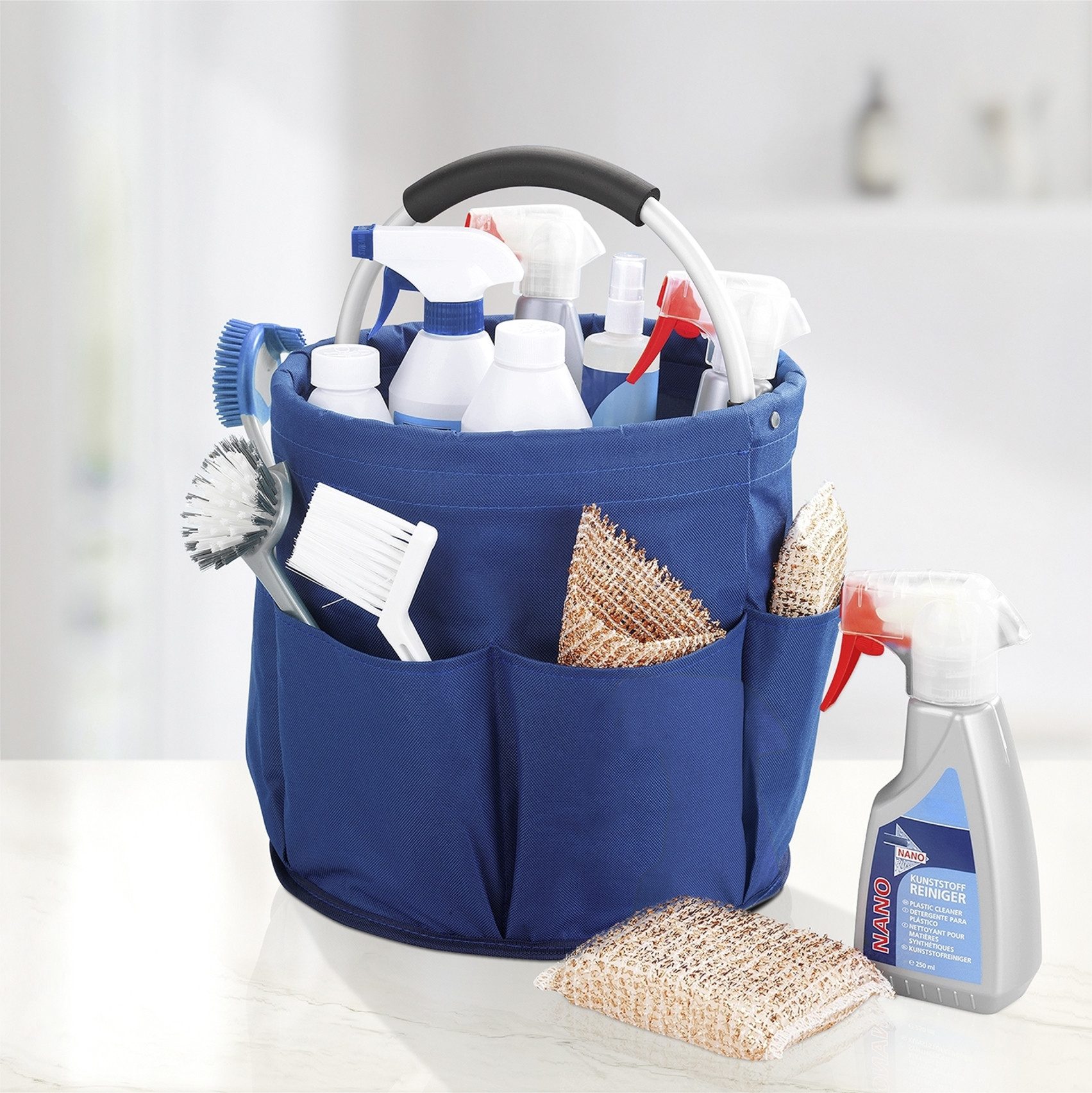 Maximex Organizer Universal-Reinigungs-Caddy Multifunctioneel mand met 6 buitenzakken, ideaal voor huishouden, tuin & kamperen