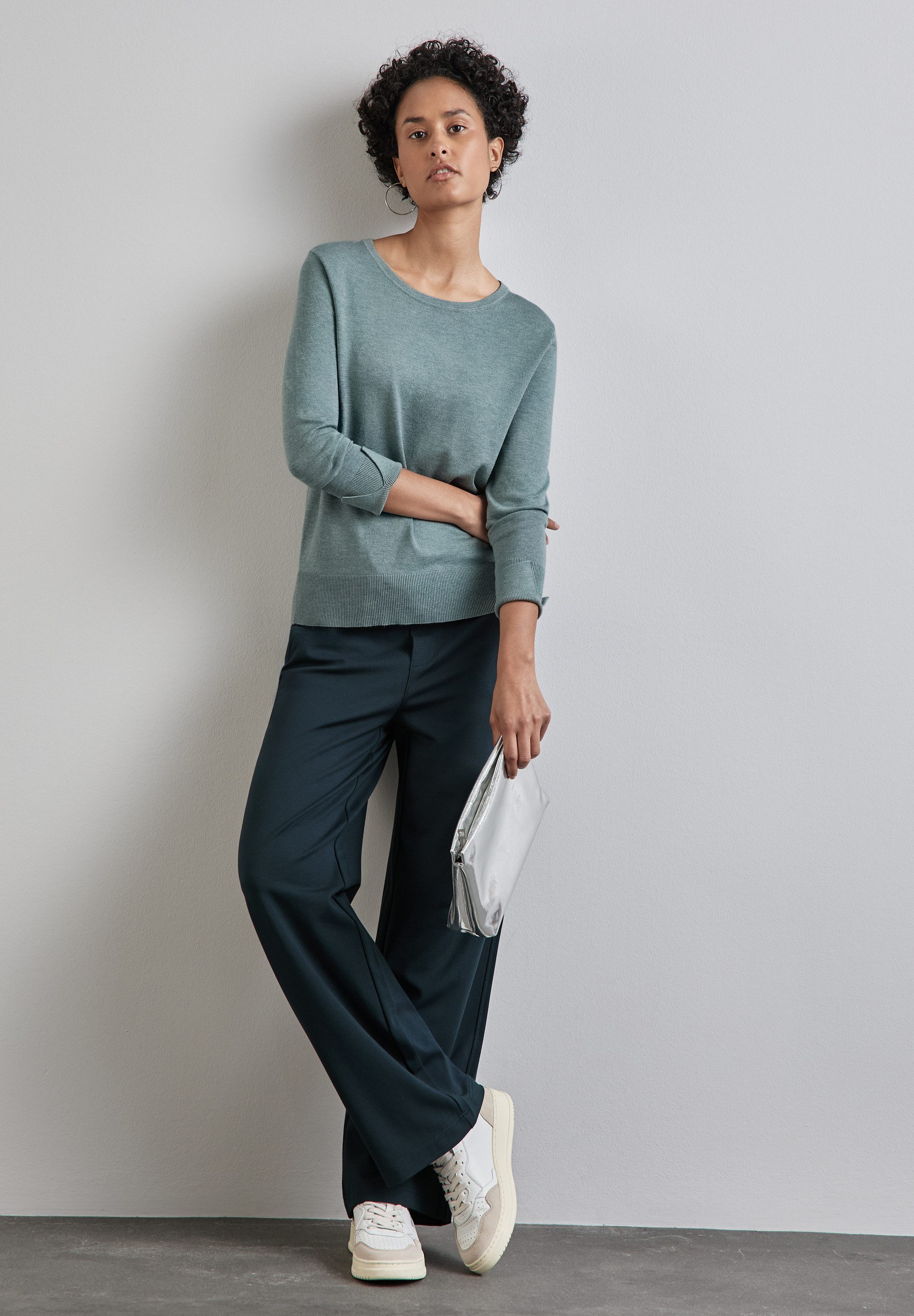 STREET ONE Trui met ronde hals met viscose