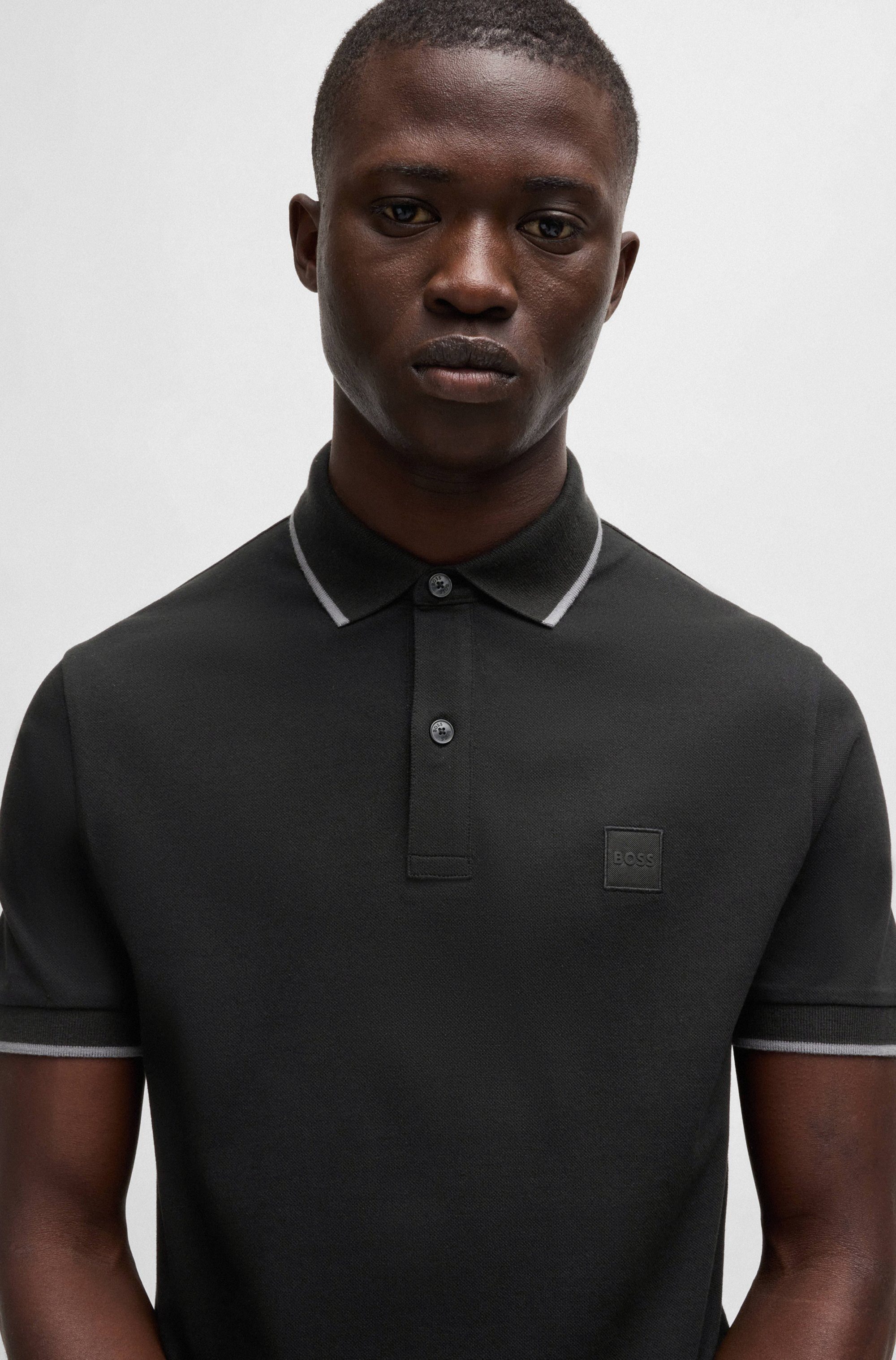 Boss Orange Poloshirt Passertip met boss badge