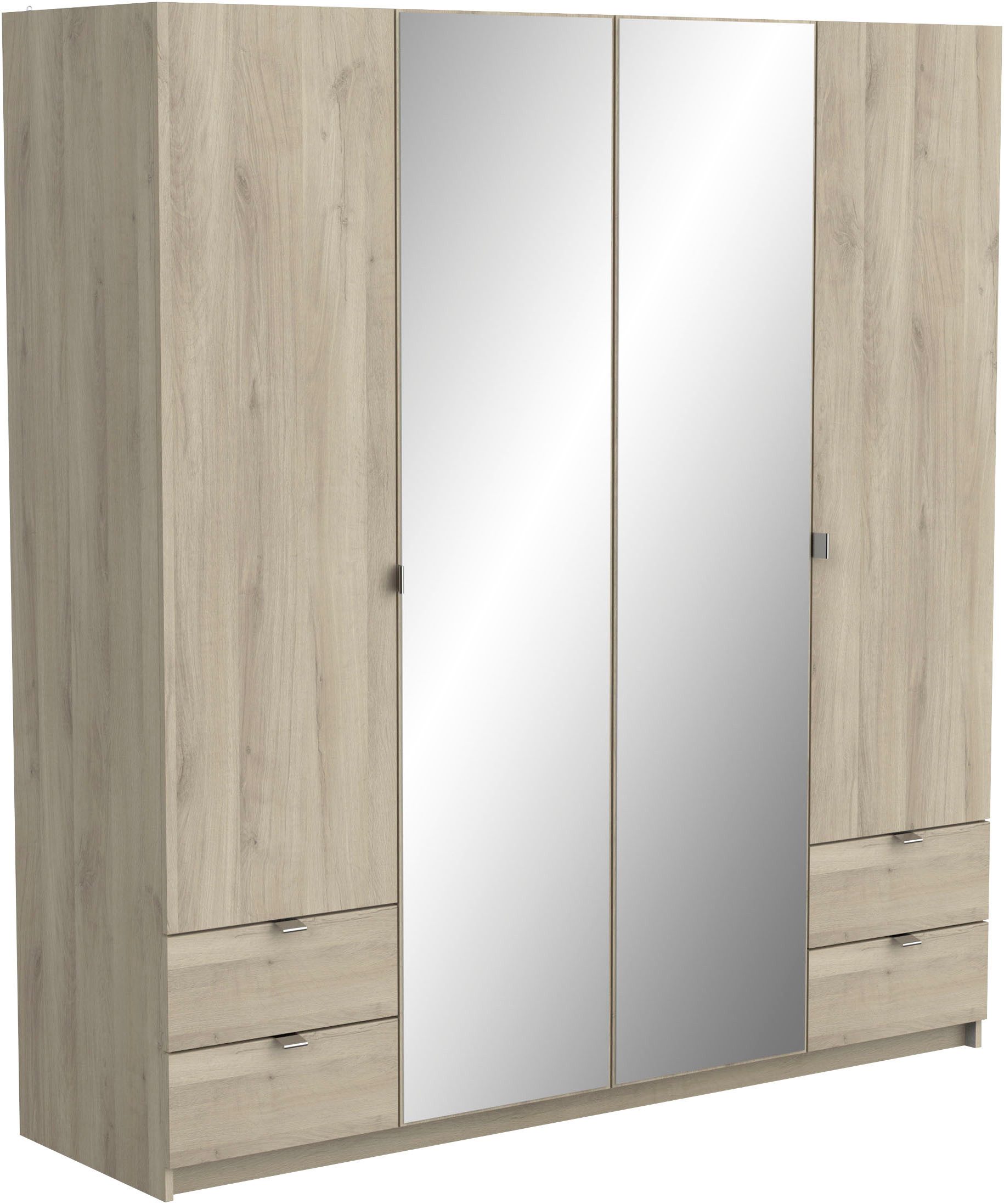 Demeyere GROUP Kledingkast Mellie, 2 spiegels, 4 lades, 36 planken, 2 kledingstangen