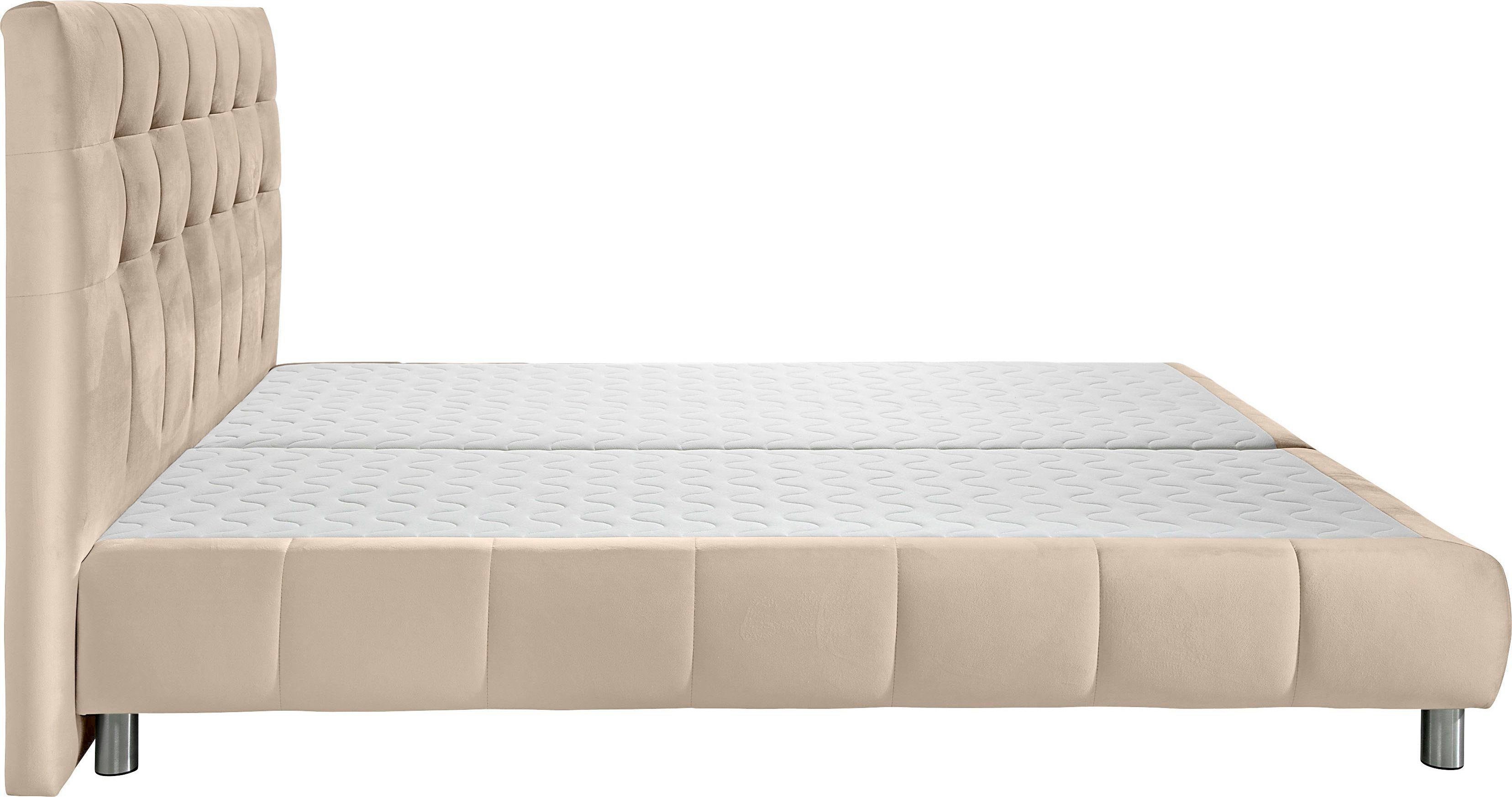 andas Boxspring Salo XXL in fluwelige look of structuurstof, 6 breedten in extra lang 220 cm, 4 hardheden