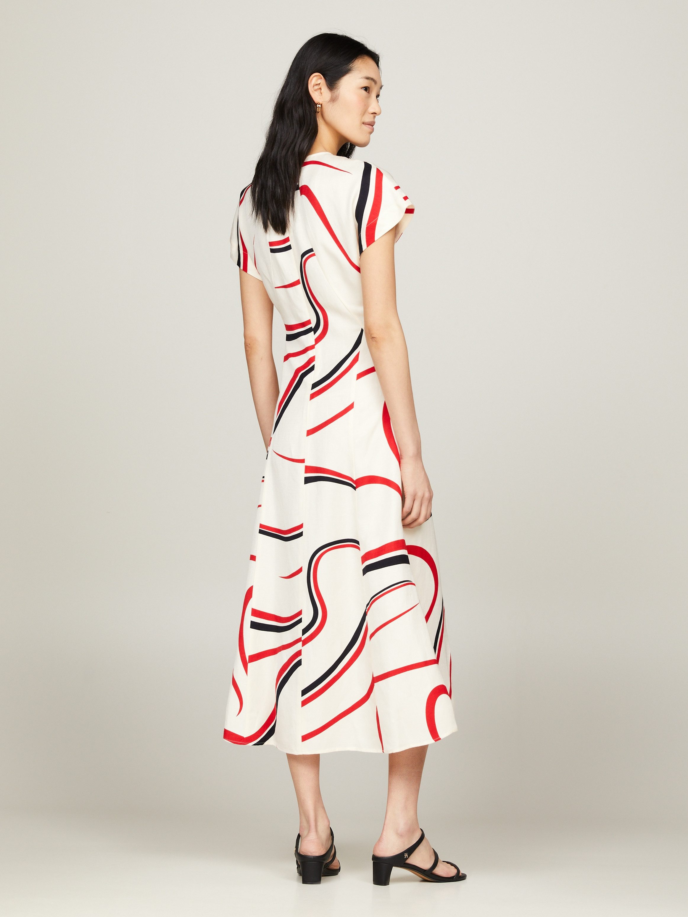 Tommy Hilfiger Midi-jurk RIBBON F&F SS MIDI DRESS