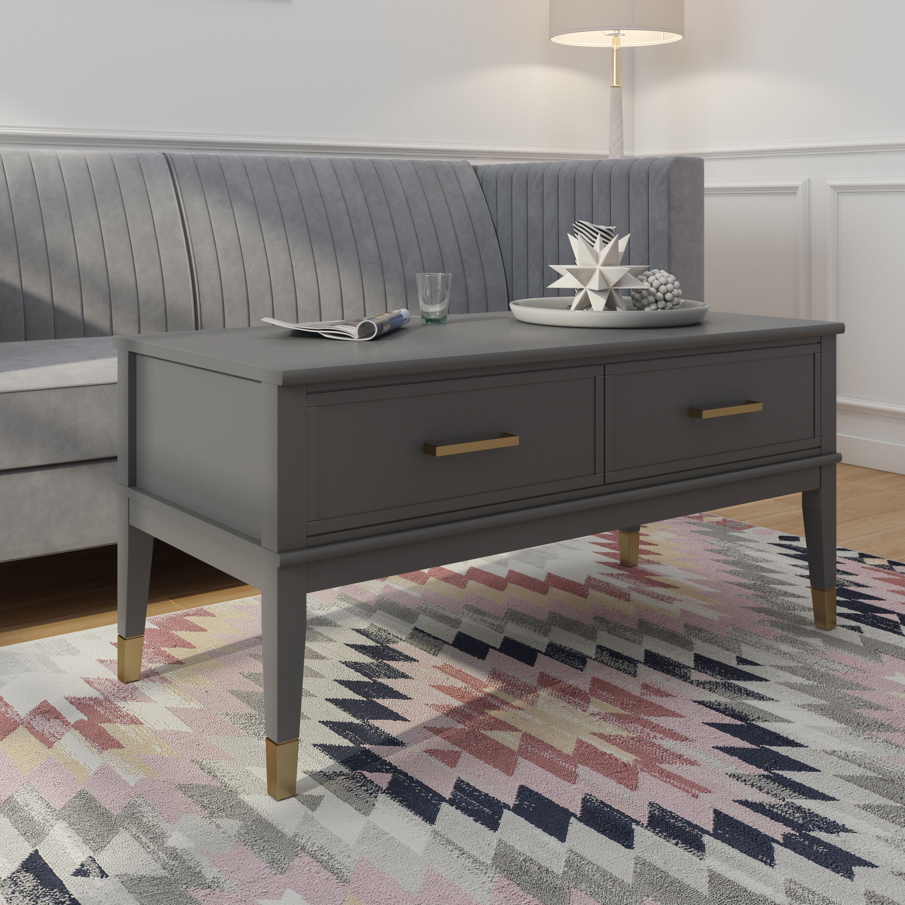 CosmoLiving by Cosmopolitan Salontafel Westerleigh Bergruimte, van gemakkelijk te onderhouden mdf, poten van massief hout, hoogte 51-76 cm