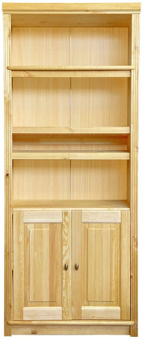 Home affaire Boekenkast Soeren van massief grenen, hoogte 220 cm, met 2 houten deuren, veel bergruimte