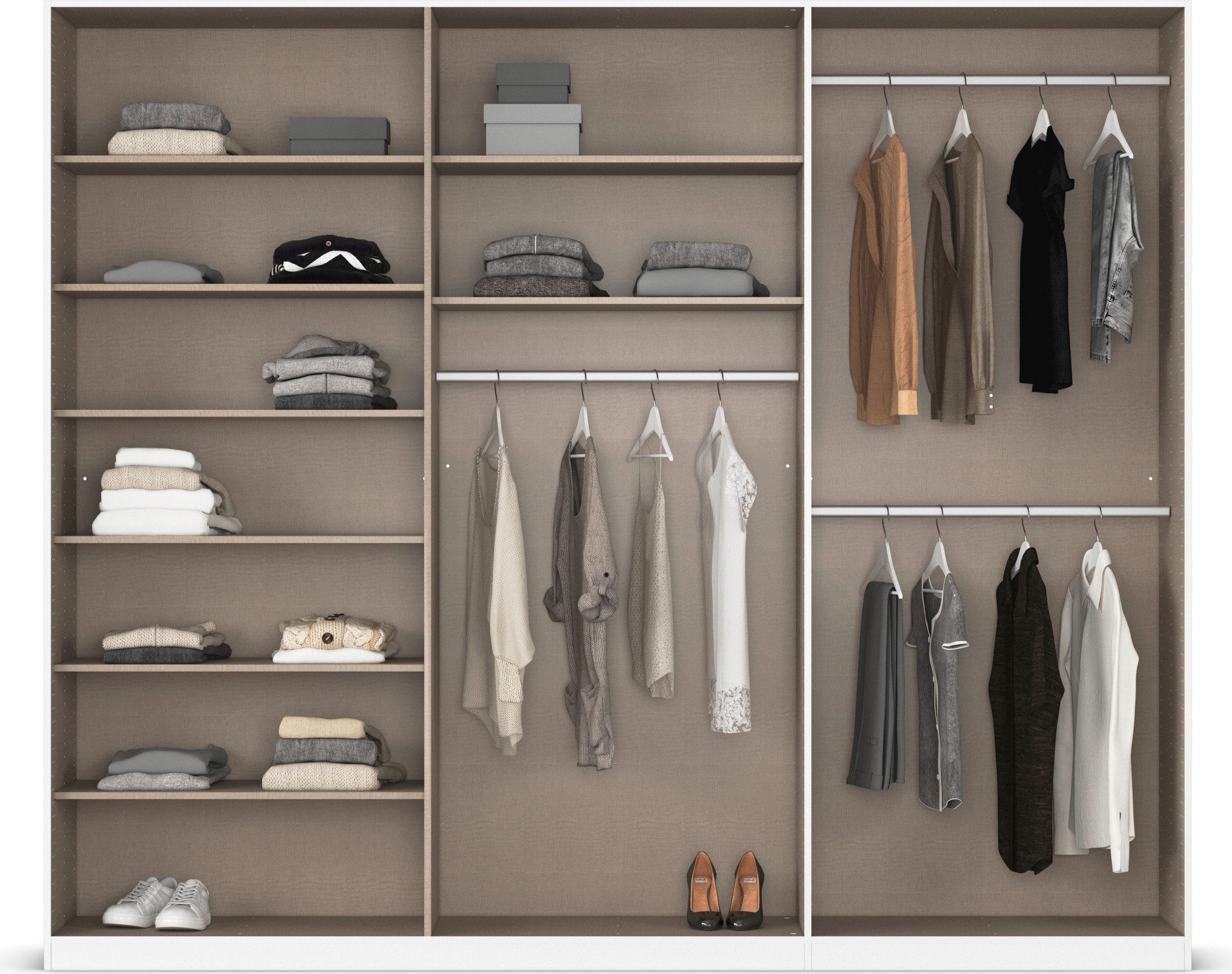 rauch Draaideurkast Kledingkast kast garderobe AGORDO met decor- of hoogglansfront doordachte binnenuitrusting, in 6 breedtes en 2 hoogtes made in germany