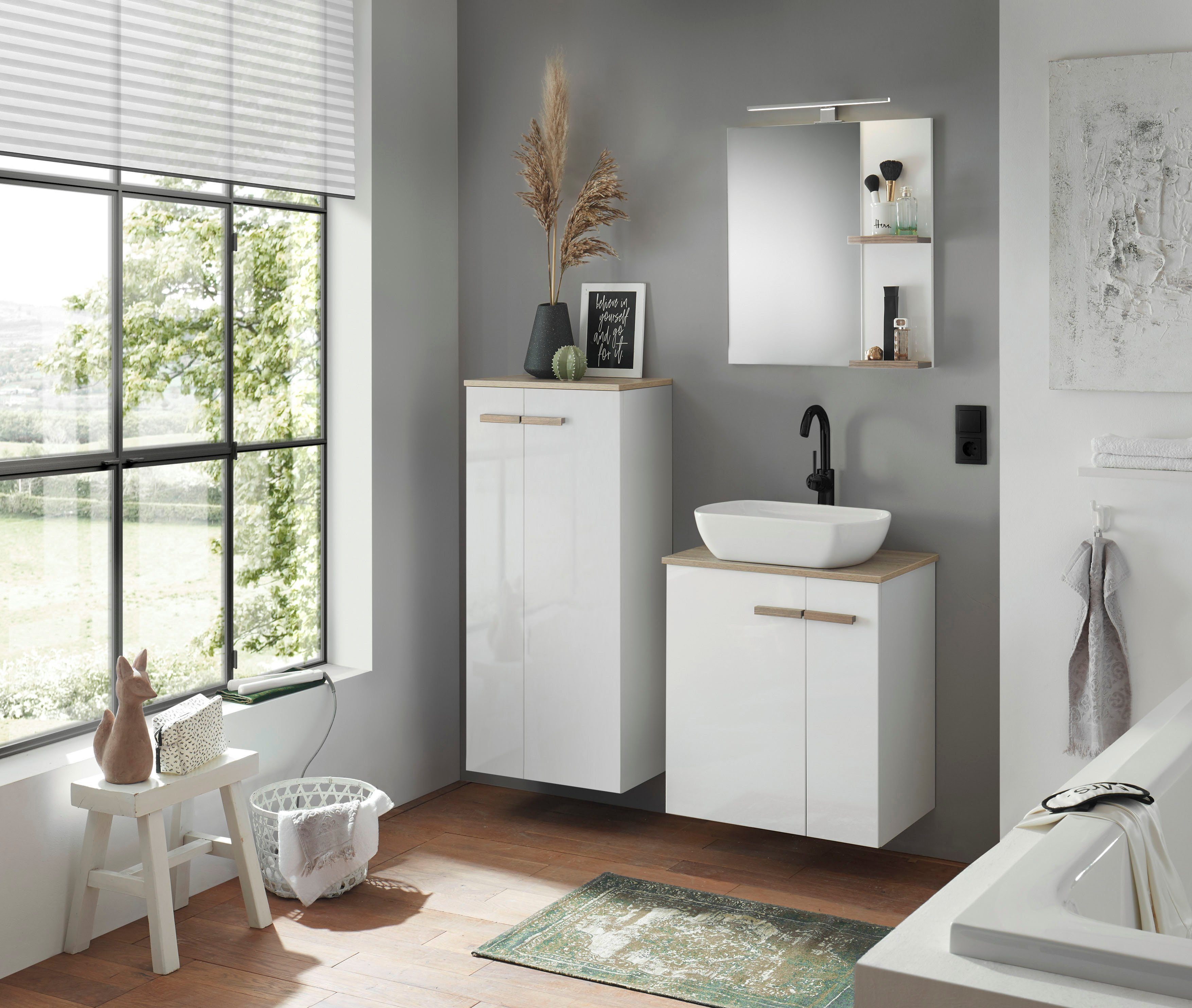 Places of Style Badkamerserie SOLiD, badkamermeubelset, badkamer in modern ontwerp, 3-delige badkamer (set, 3-delig)