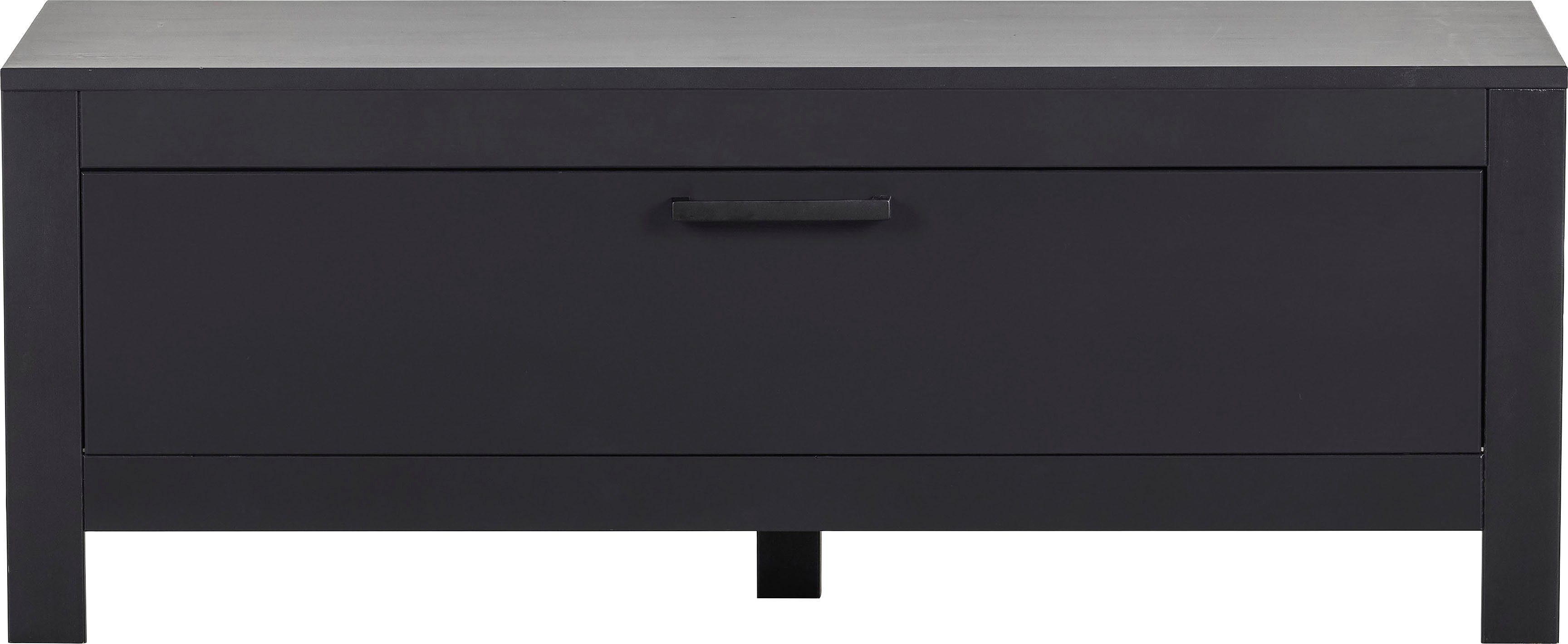 WOOOD Tv-meubel Bonk TV-dressoir van dennenhout, 1 klep, h 45 cm x b 120 cm lowboards zwart