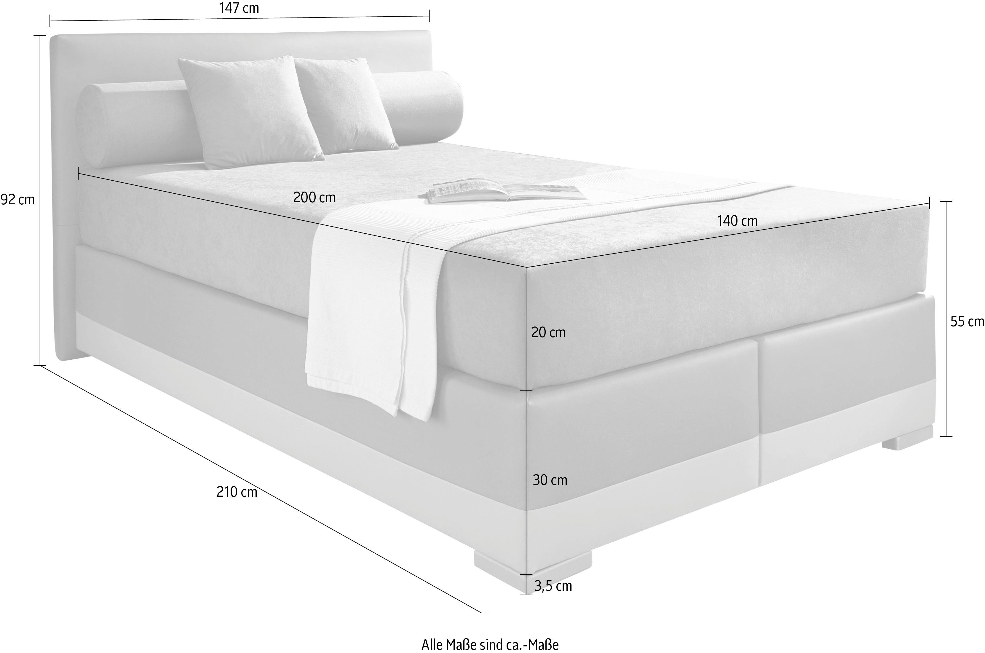Maintal Boxspring Lago in 3 verschillende matrassoorten, h2 of h3