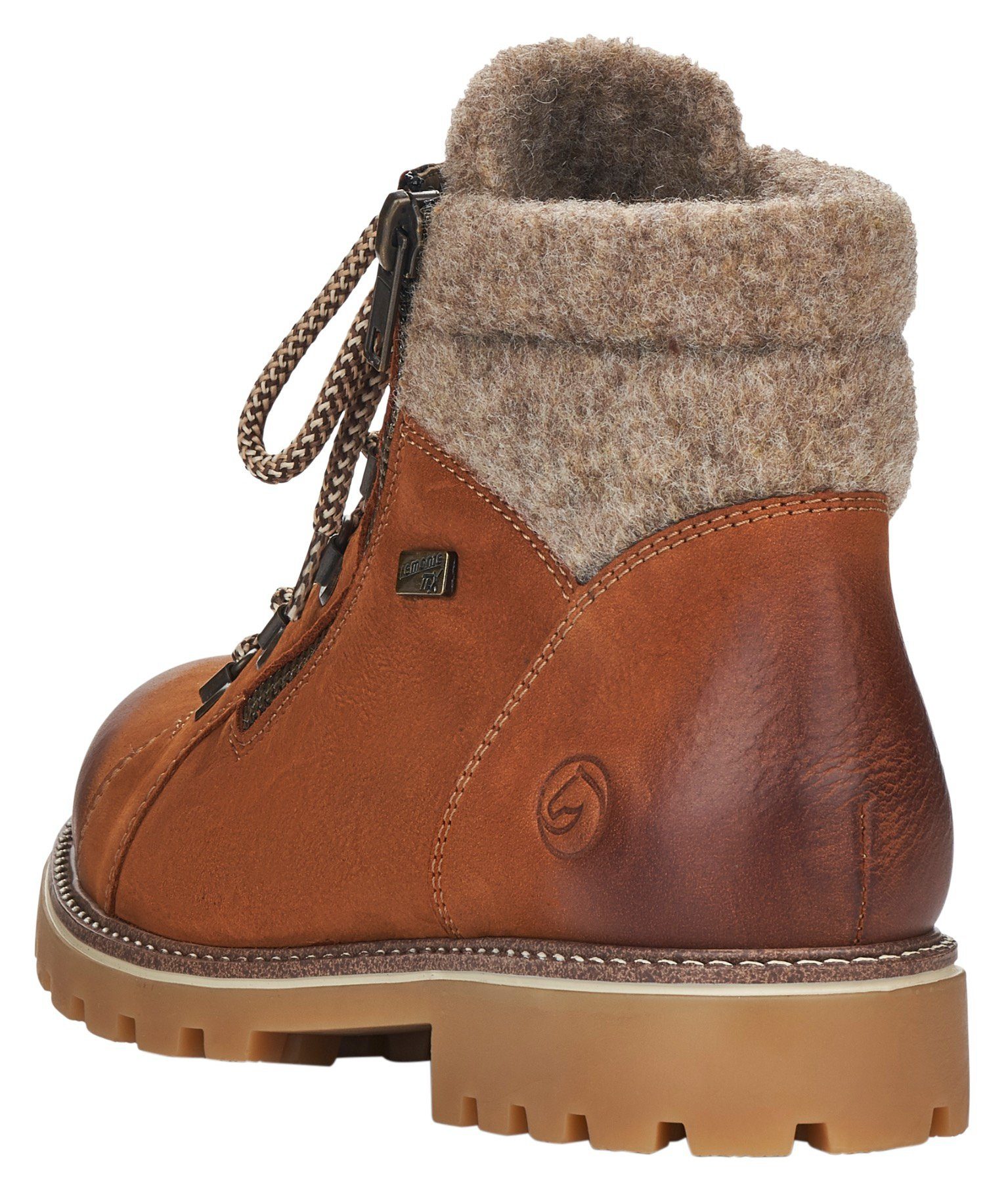 Remonte Winterlaarzen blokhak, outdoorschoen, veterschoen in trendy bergbeklimmer-look