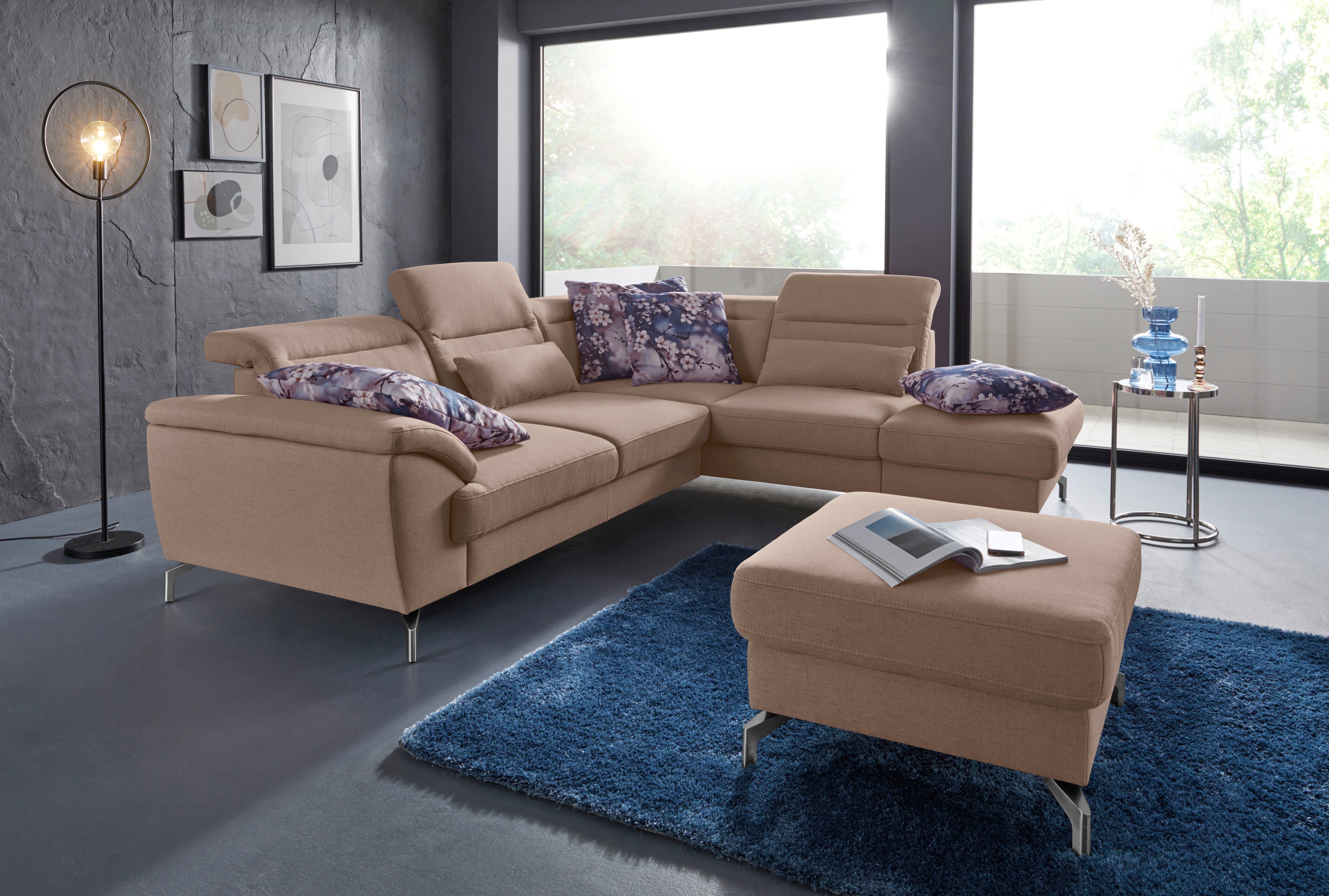 sit&more Hocker Percy Poothoogte 12 cm, naar keuze met verschillende pootkleuren